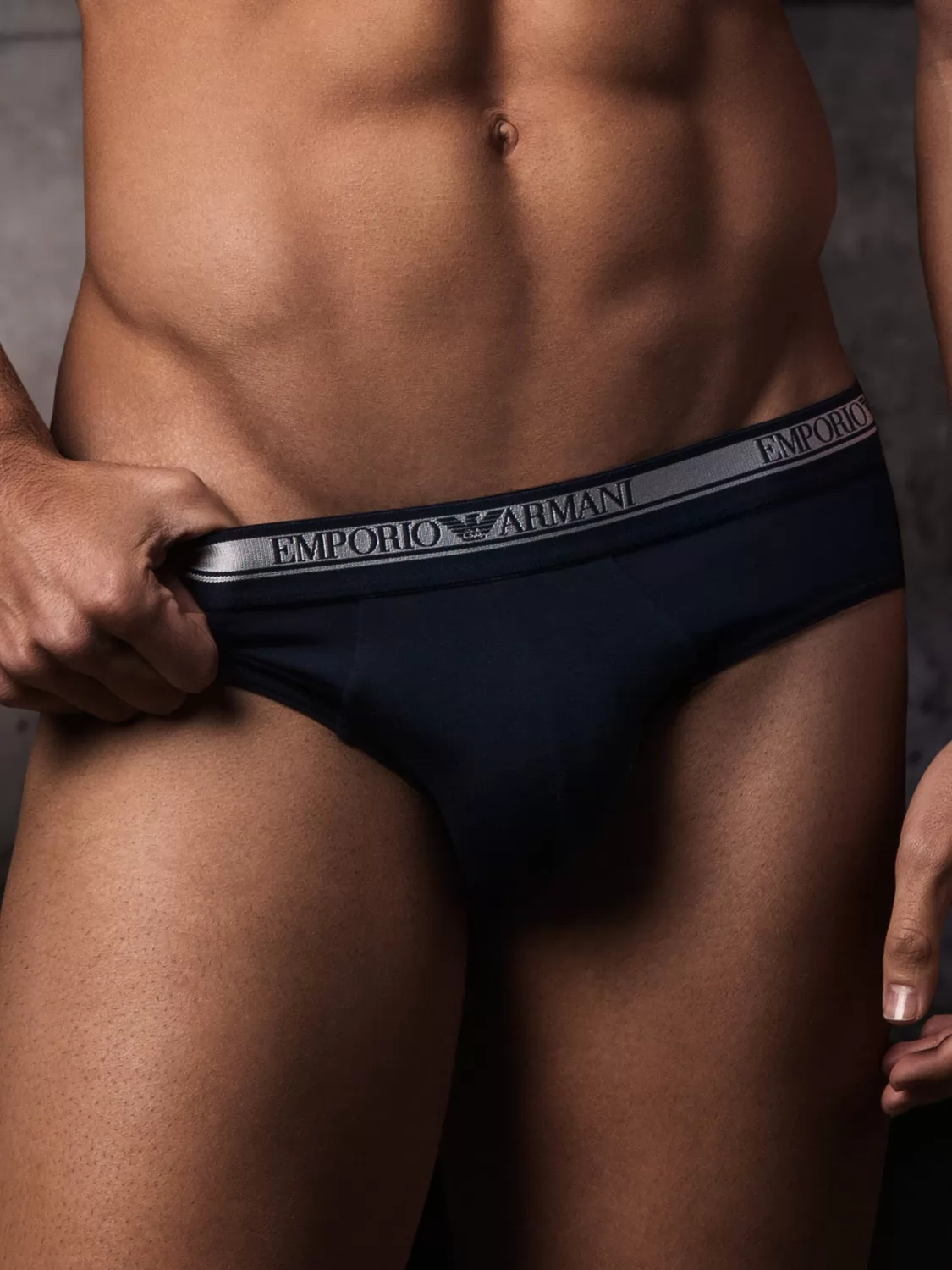 Granatowy Slipy męskie 2PACK Emporio Armani 1117339A598 - zdjęcie 2