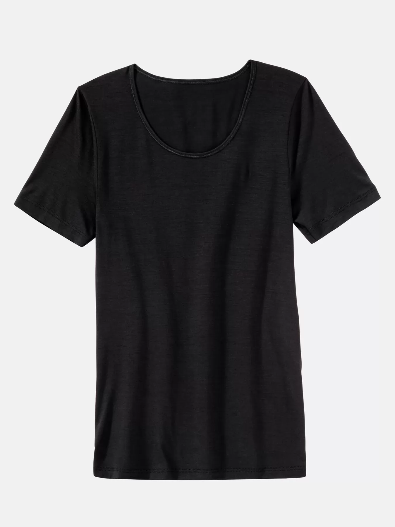 Czarny Koszulka Sylvia Speidel Sanja Wool Tencel 50348 - zdjęcie 3