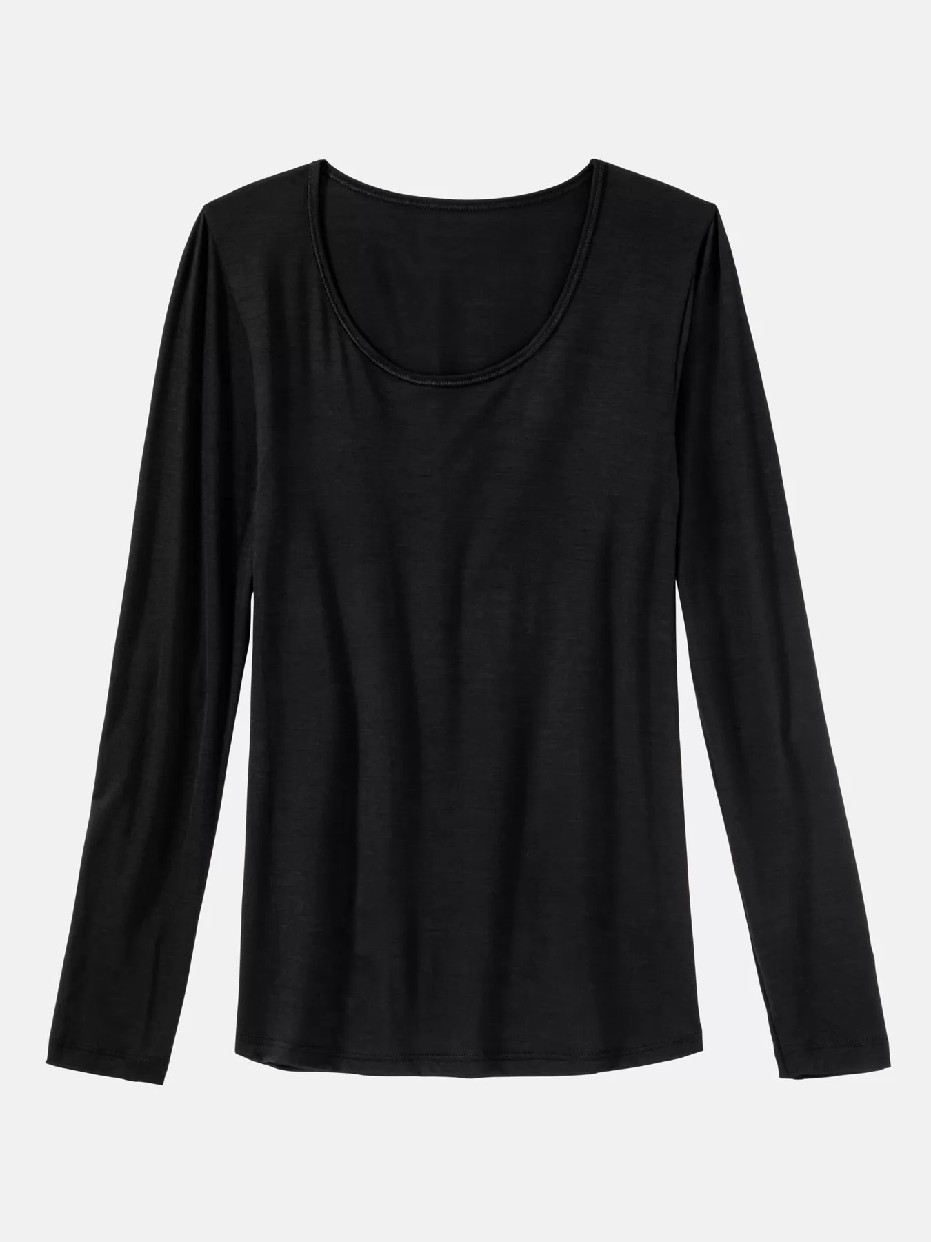 Czarny Koszulka Sylvia Speidel Sanja Wool Tencel 50349 - zdjęcie 3