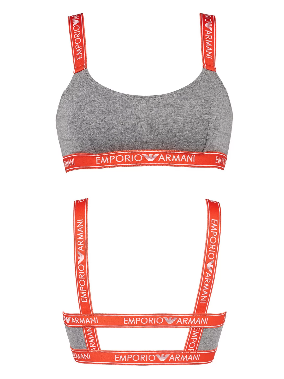 Pomarańczowy, szary Biustonosz bralette Emporio Armani 1636519A317 - zdjęcie 1