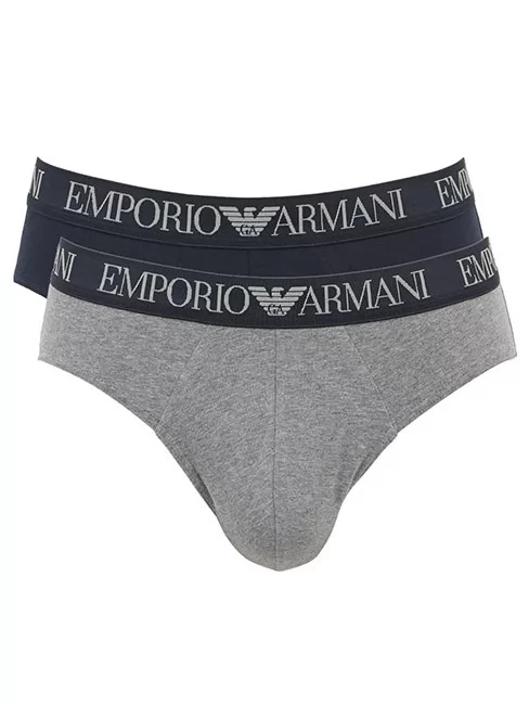 Granatowy, szary Slipy męskie 2PACK Emporio Armani 1117339A720 - zdjęcie 1