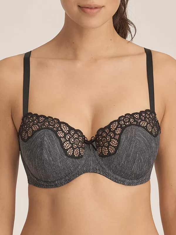 Czarny, szary Biustonosz balkonetka PrimaDonna Twist Celebrity 241813 - zdjęcie 1