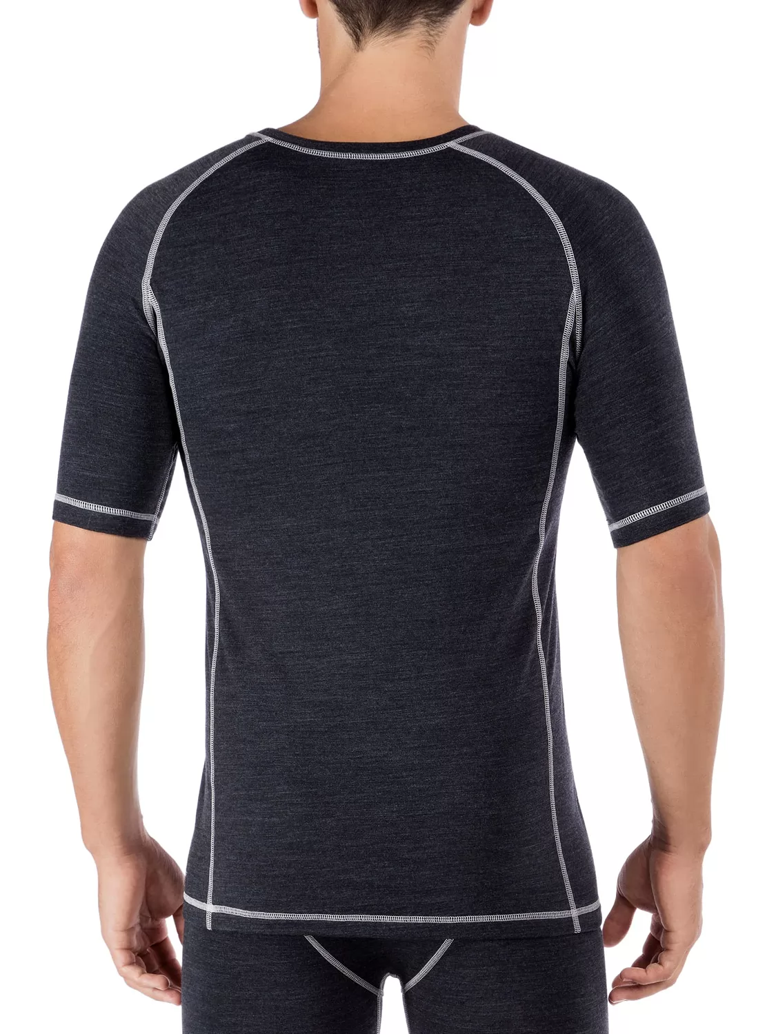 Granatowy Koszulka męska z krótkim rękawem Skiny Active Wool Men 086661 - zdjęcie 5