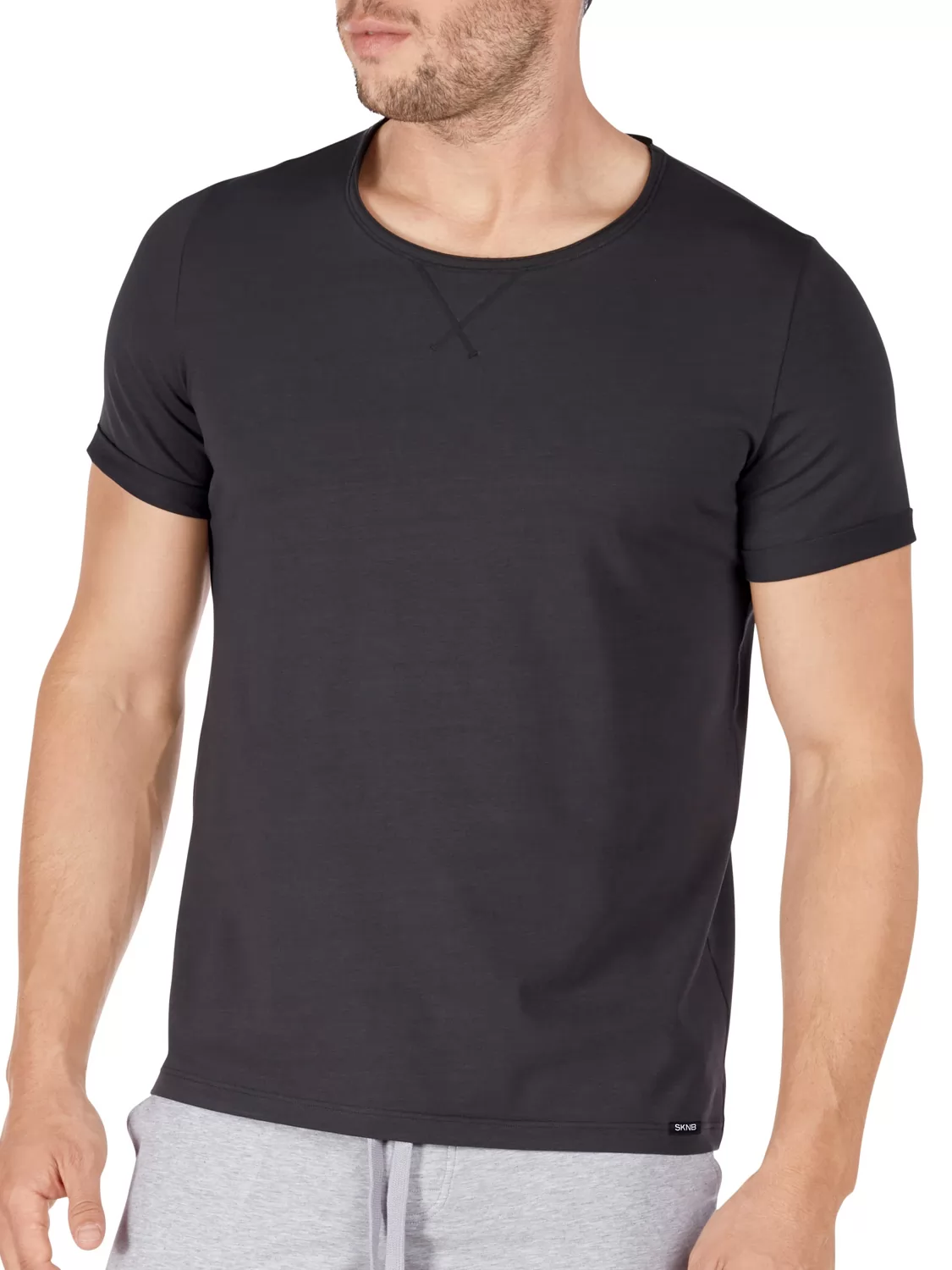 Antracytowy, szary Koszulka męska Skiny Sloungewear 086770 - zdjęcie 1