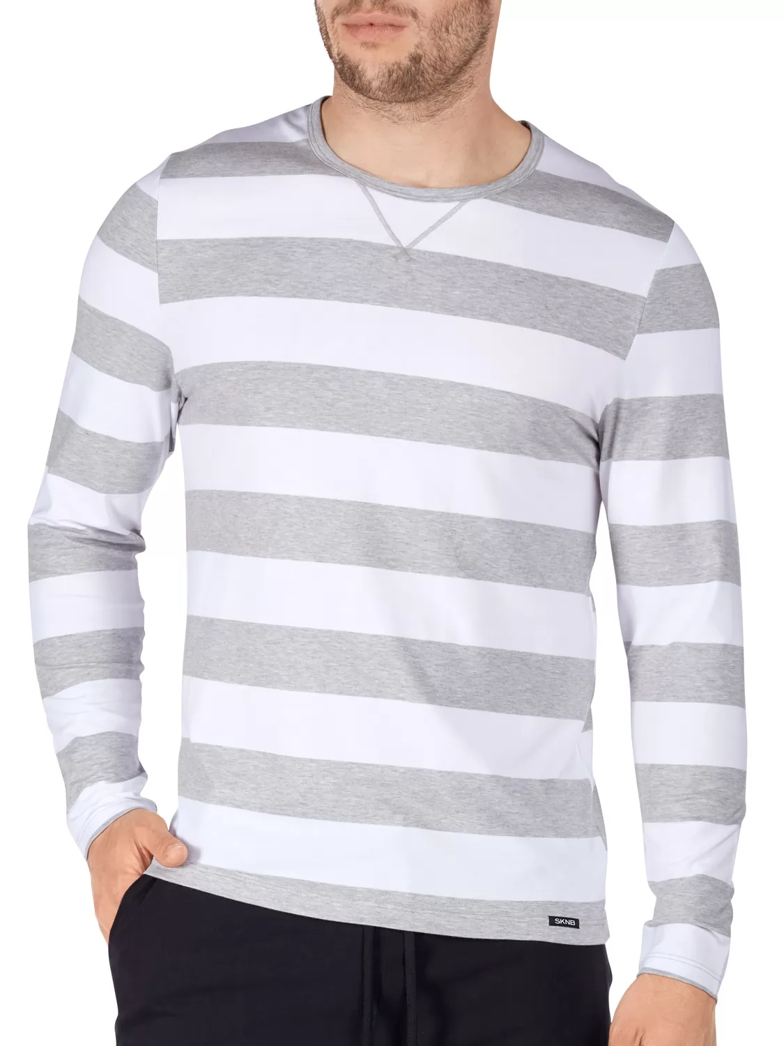 Biały, szary Koszulka męska Skiny Sloungewear 086804 - zdjęcie 1