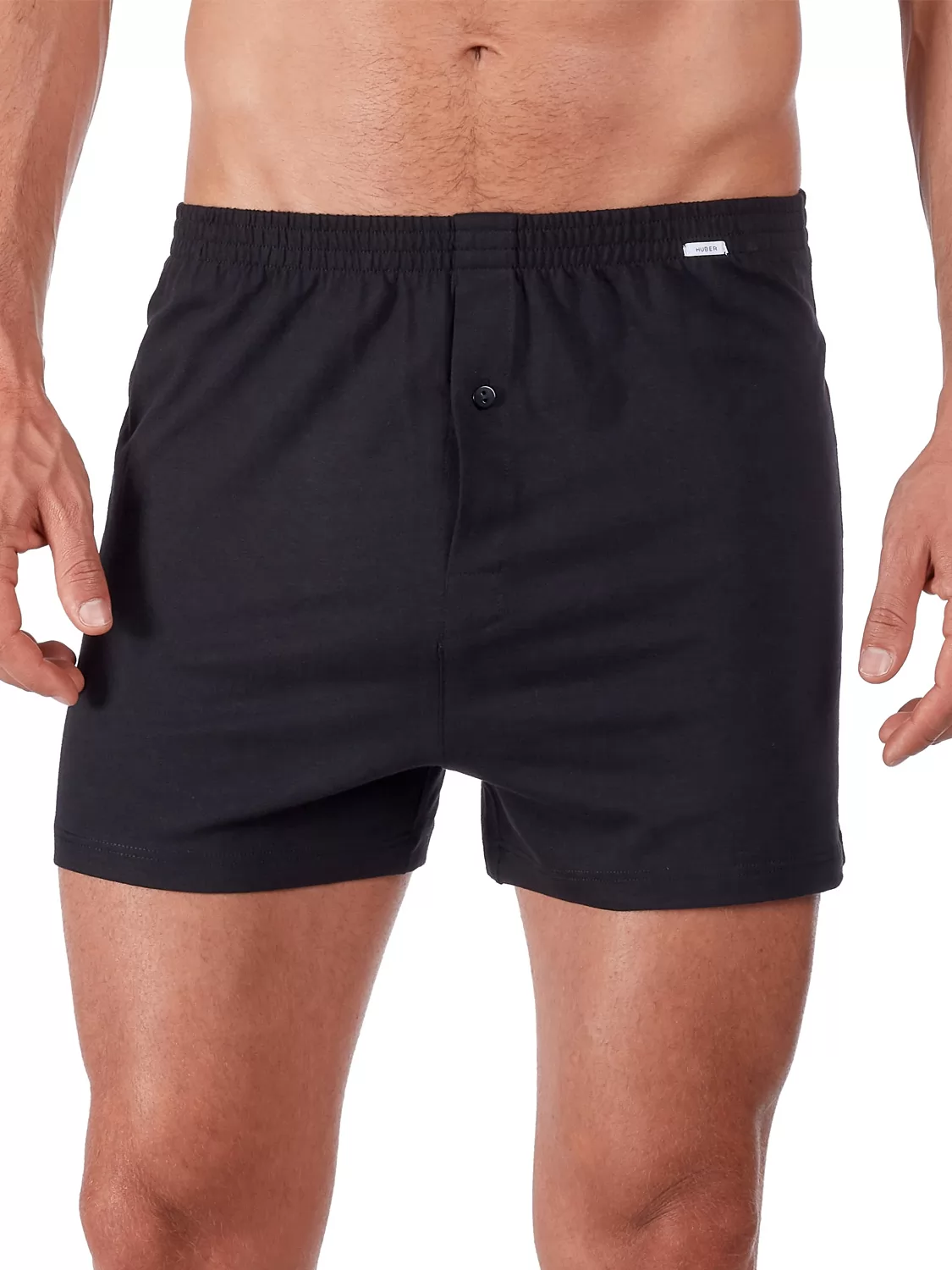 Czarny Bokserki męskie Huber Jerseyboxer 112211 - zdjęcie 1