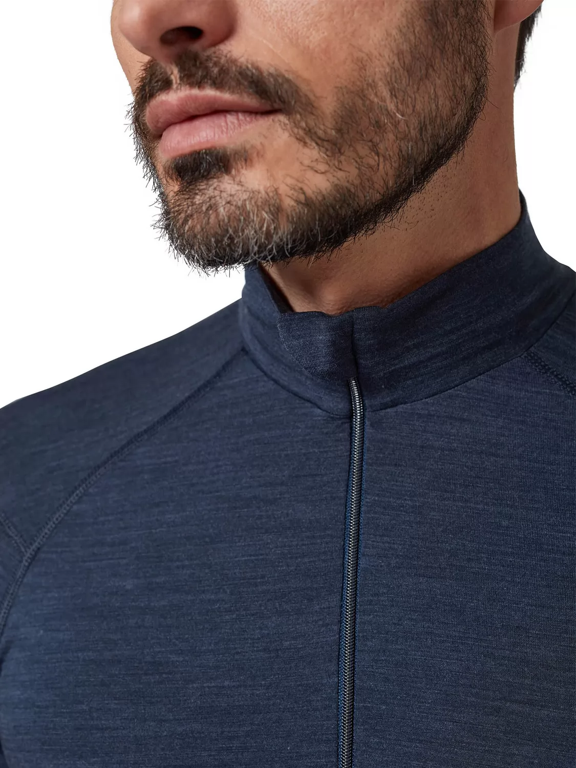 Granatowy Koszulka męska z wełny Huber Wool Performance 112004 - zdjęcie 3