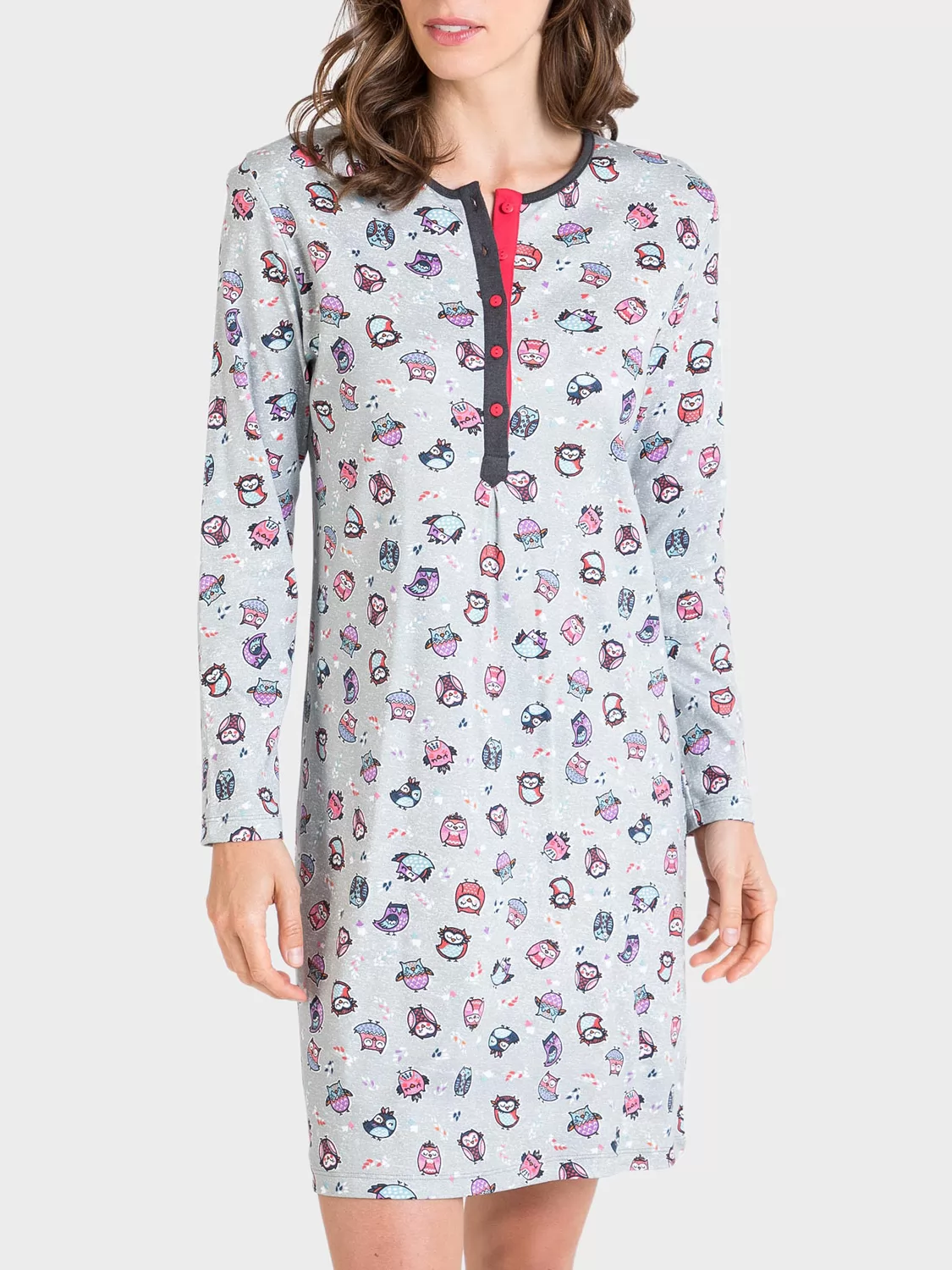 Antracytowy, czerwony, szary, wielobarwny Koszula nocna Massana 707215 - zdjęcie 1