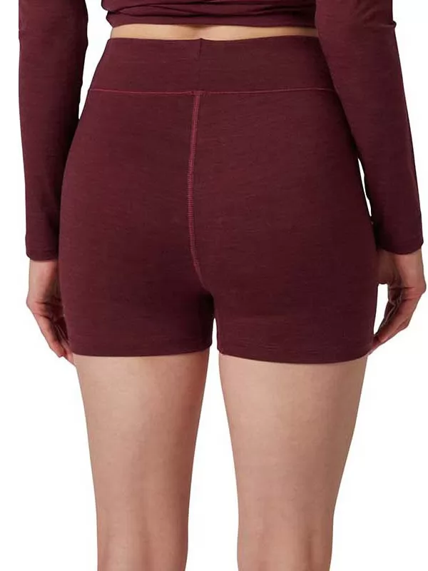 Bordowy Krótkie spodenki damskie z wełny Huber Wool Performance 016486 - zdjęcie 2