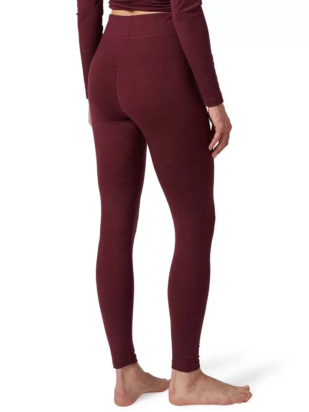 Bordowy Leginsy damskie z wełny Huber Wool Performance 016487 - zdjęcie 2