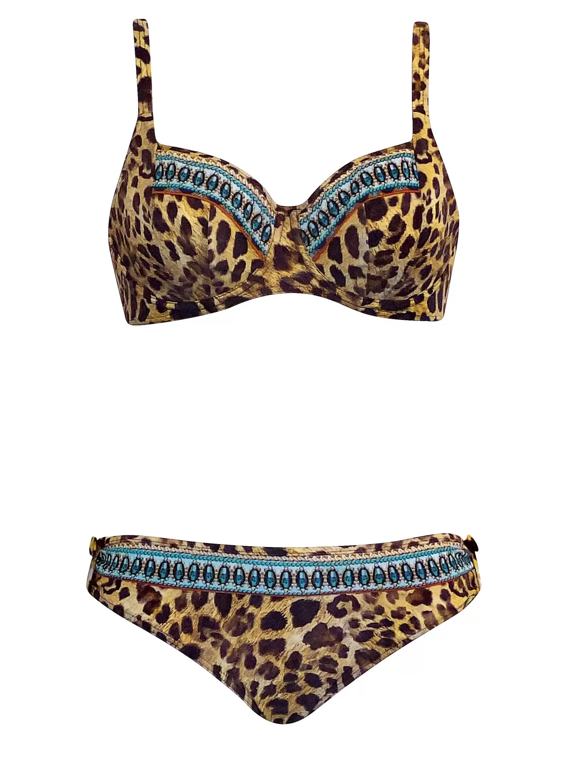 Brązowy, niebieski Kostium kąpielowy Spacer Sunflair 21133 - zdjęcie 1