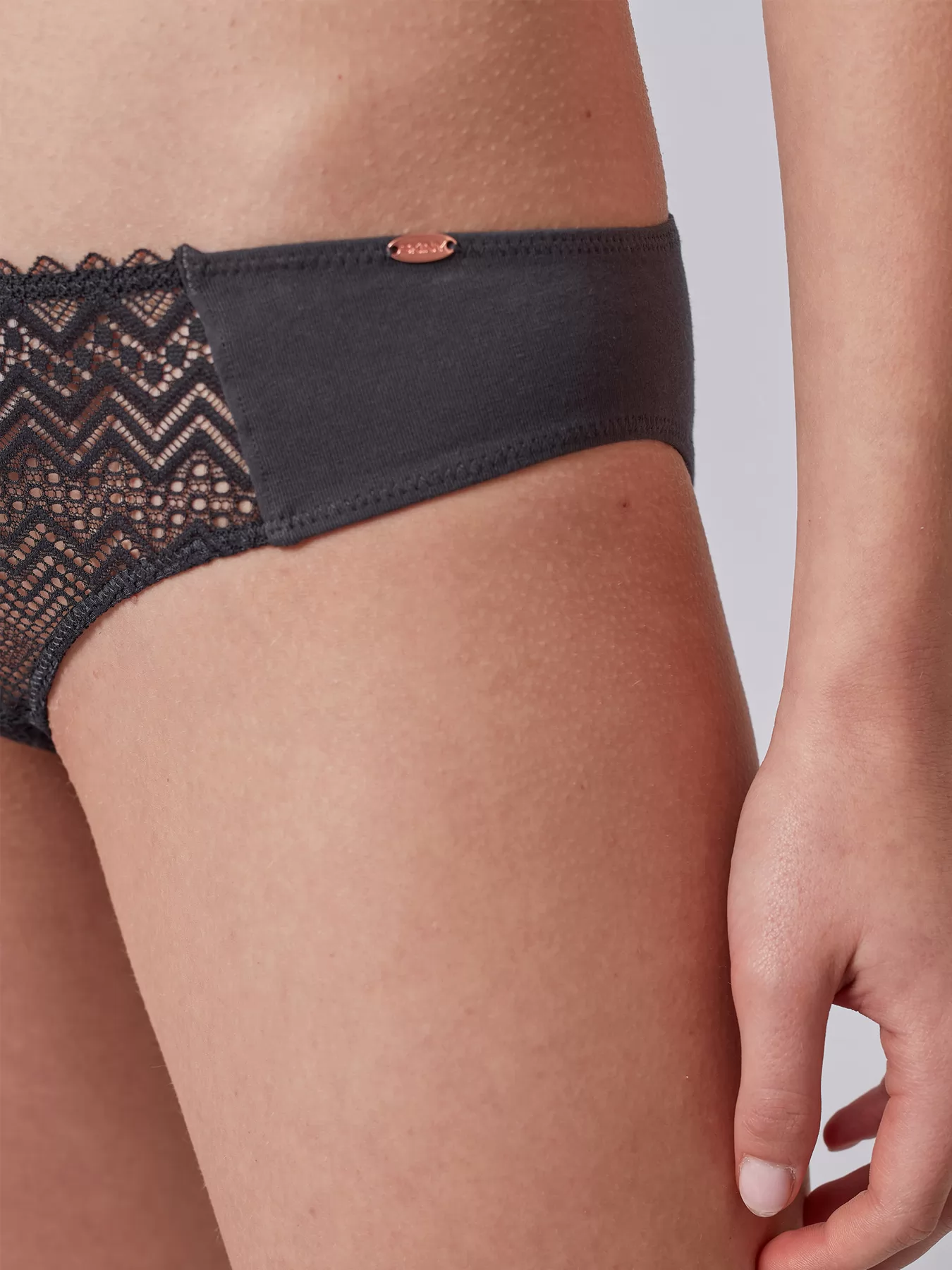 Antracytowy, szary Figi Skiny Ethnic Lace 080344 - zdjęcie 2