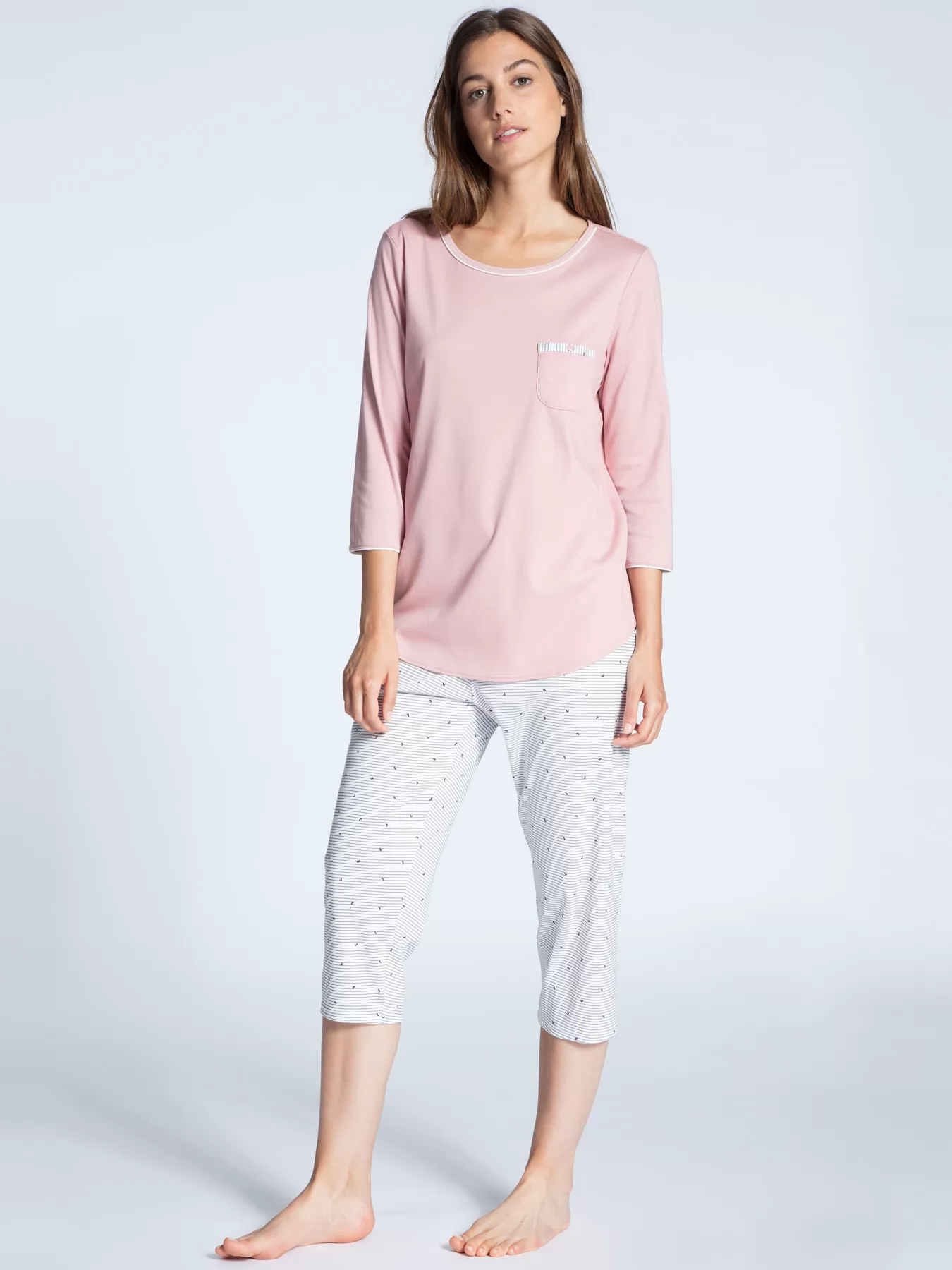 Biały, pudrowy róż, różowy Piżama damska Calida Sweet Dreams 43396 - zdjęcie 1