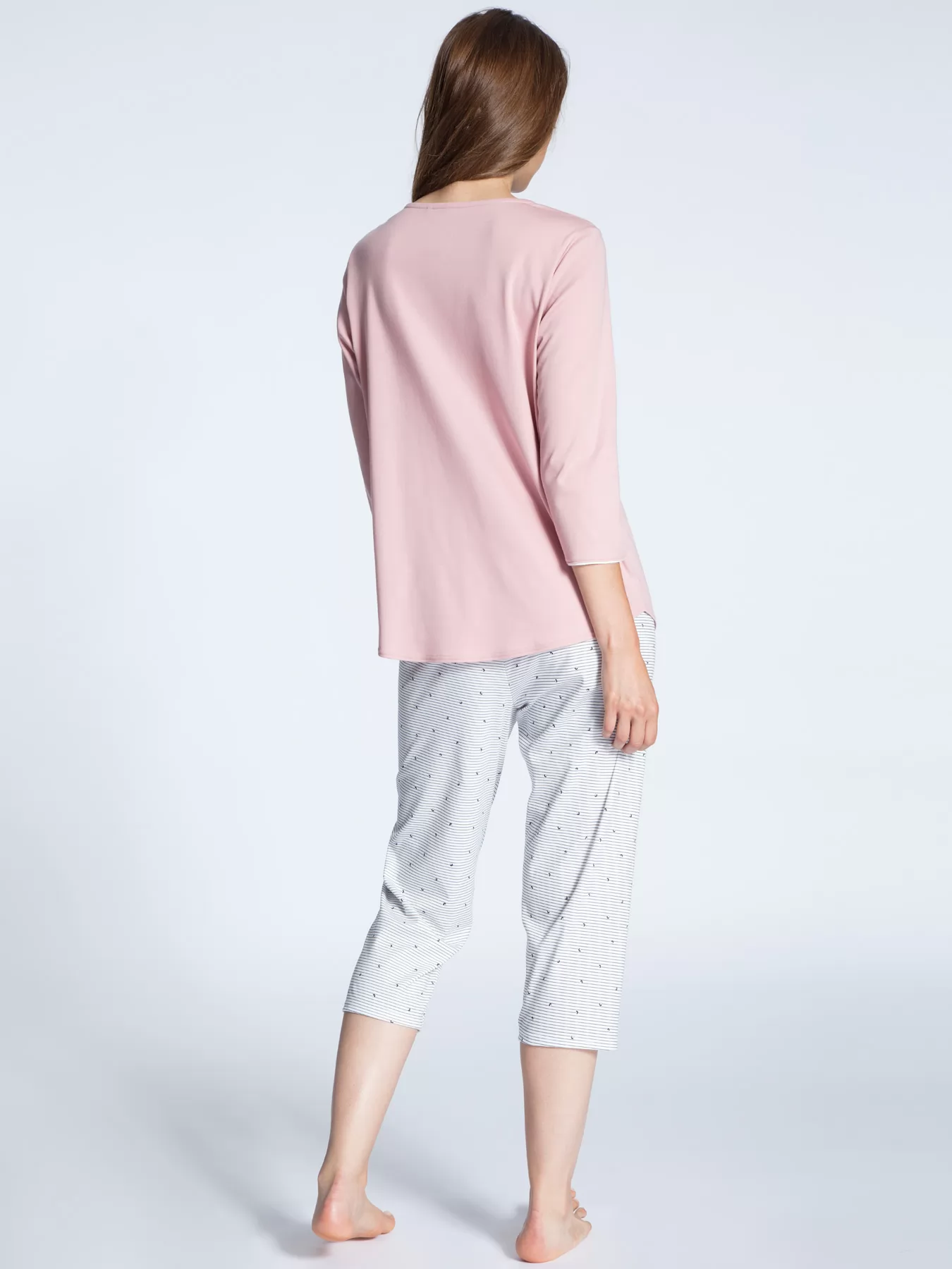 Biały, pudrowy róż, różowy Piżama damska Calida Sweet Dreams 43396 - zdjęcie 3