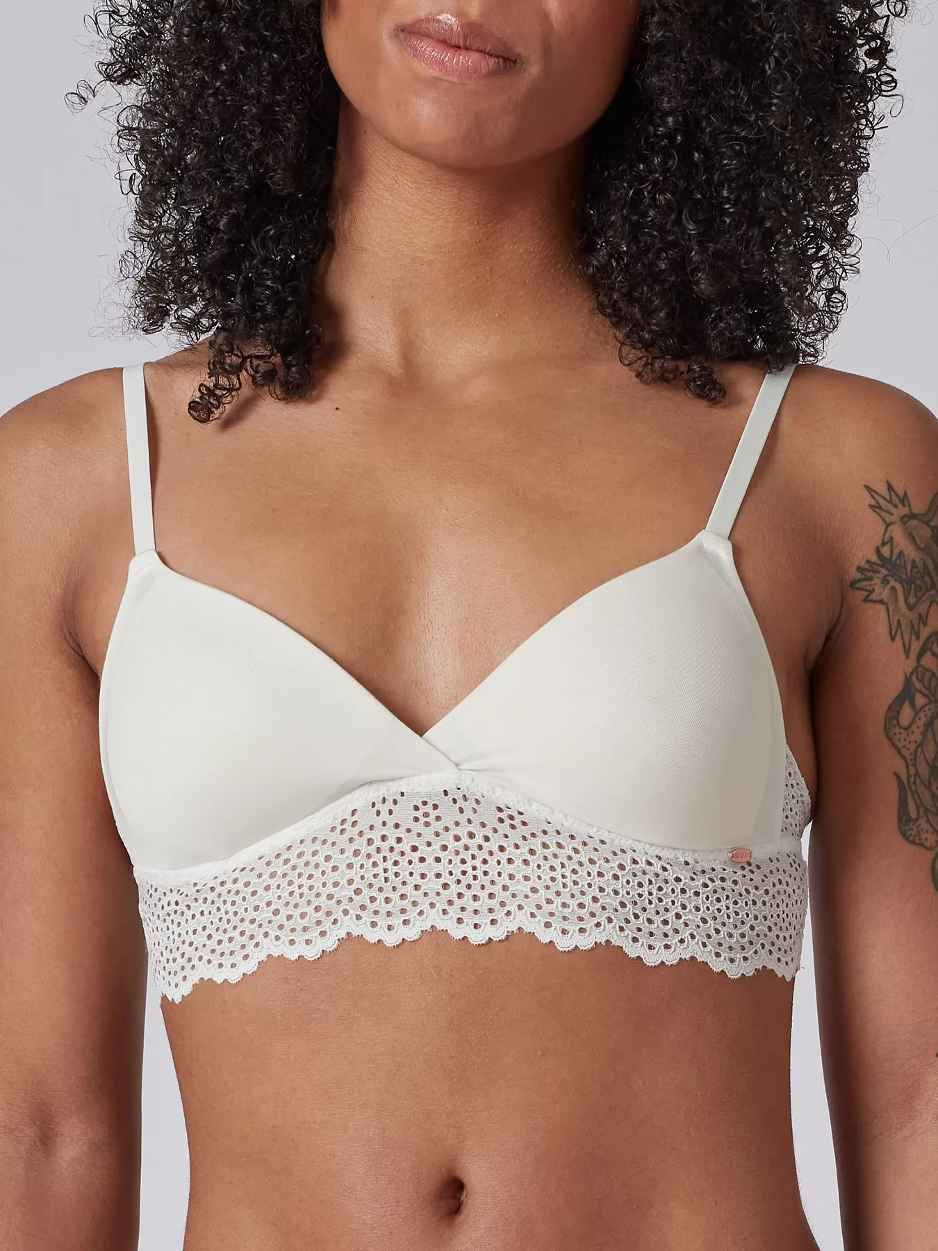 Kremowy Biustonosz bez fiszbin Skiny Bamboo Lace 080583 - zdjęcie 1