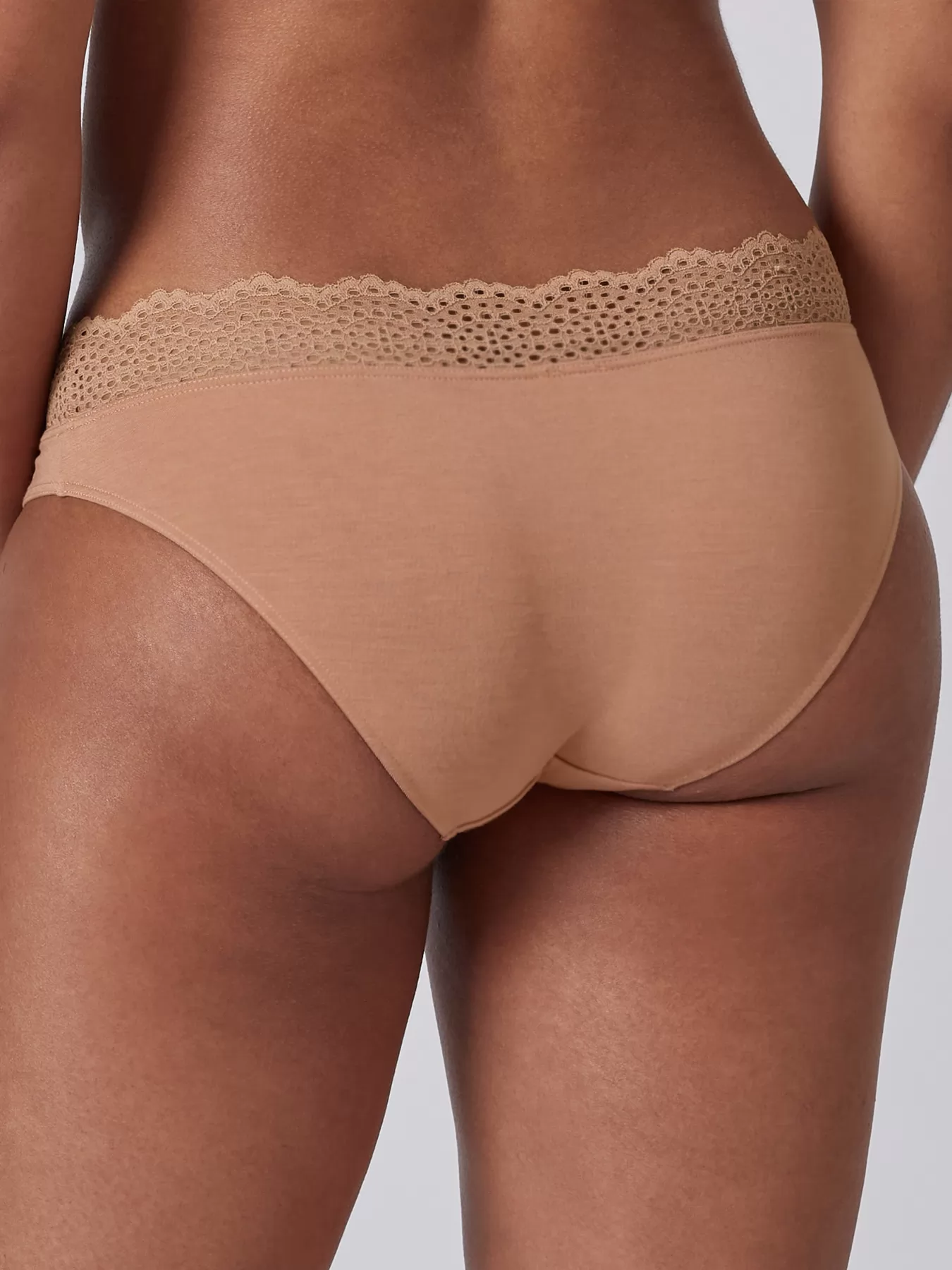 Beżowy, brązowy Figi Skiny Bamboo Lace 080587 - zdjęcie 2