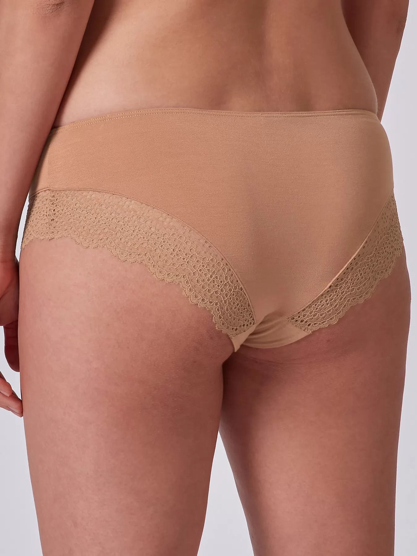 Beżowy, brązowy Figi hipster Skiny Bamboo Lace 080588 - zdjęcie 2