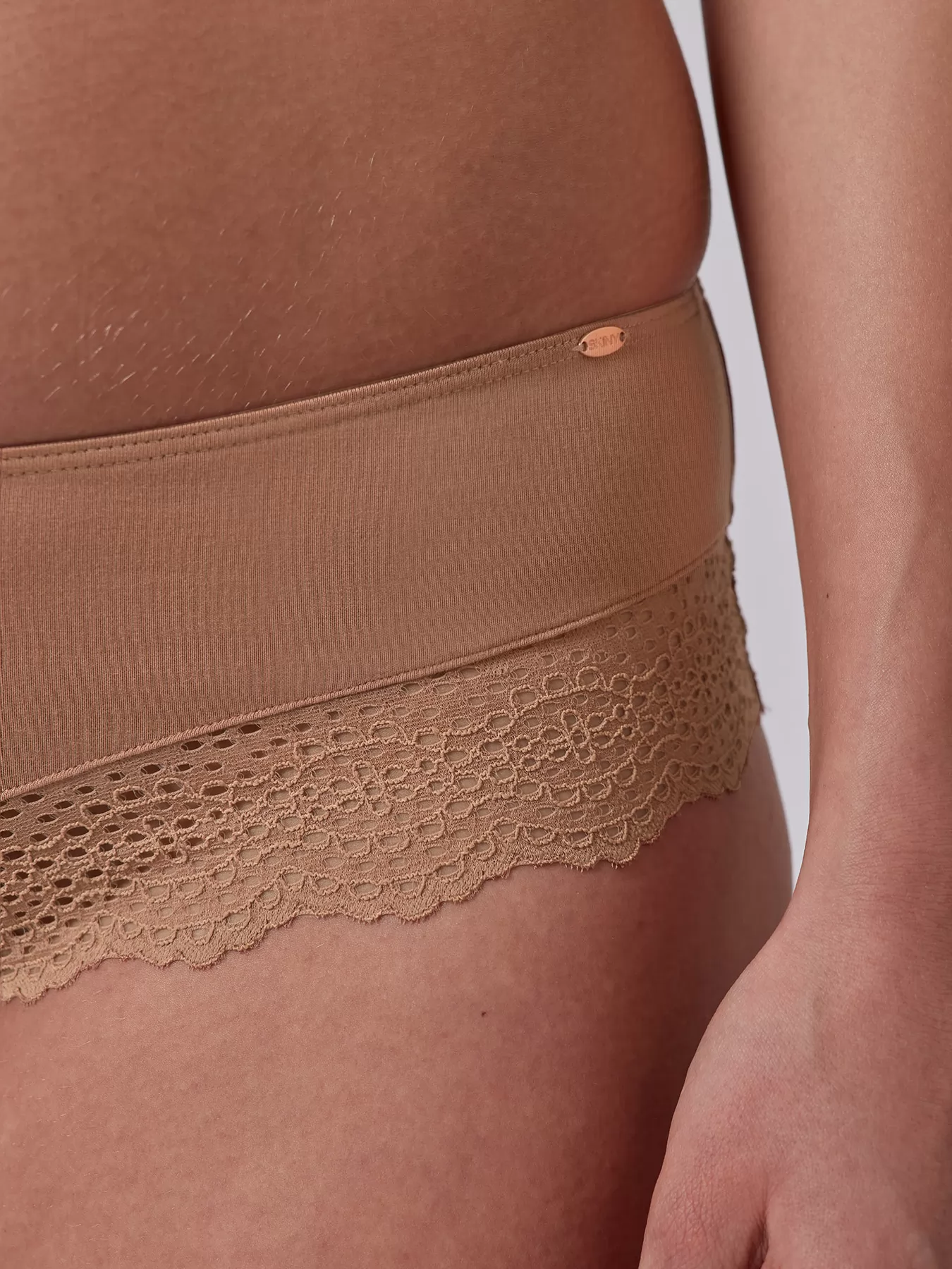 Beżowy, brązowy Figi hipster Skiny Bamboo Lace 080588 - zdjęcie 3