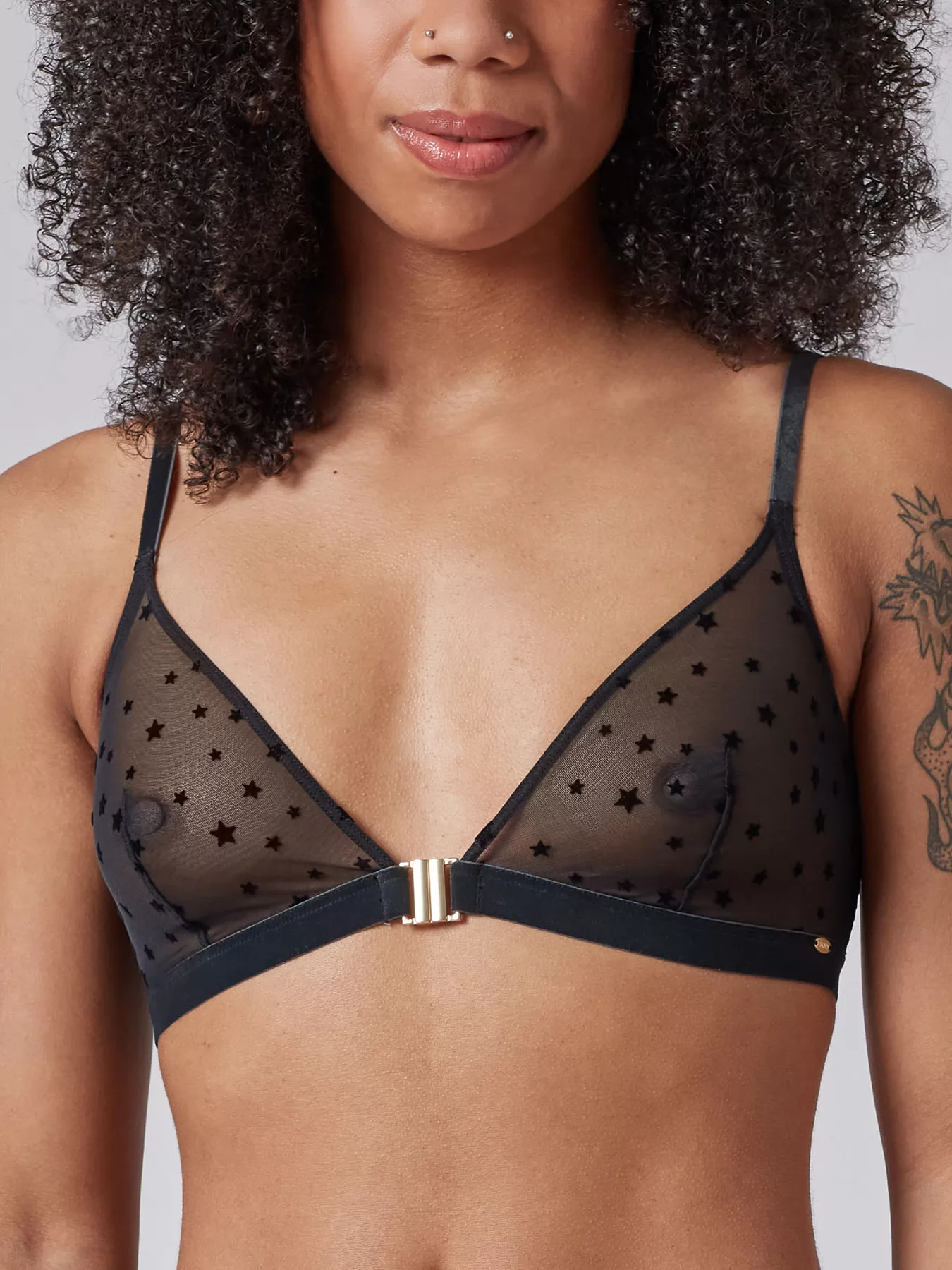 Czarny Biustonosz bez fiszbin Skiny Every Day in Mesh 080541 - zdjęcie 1