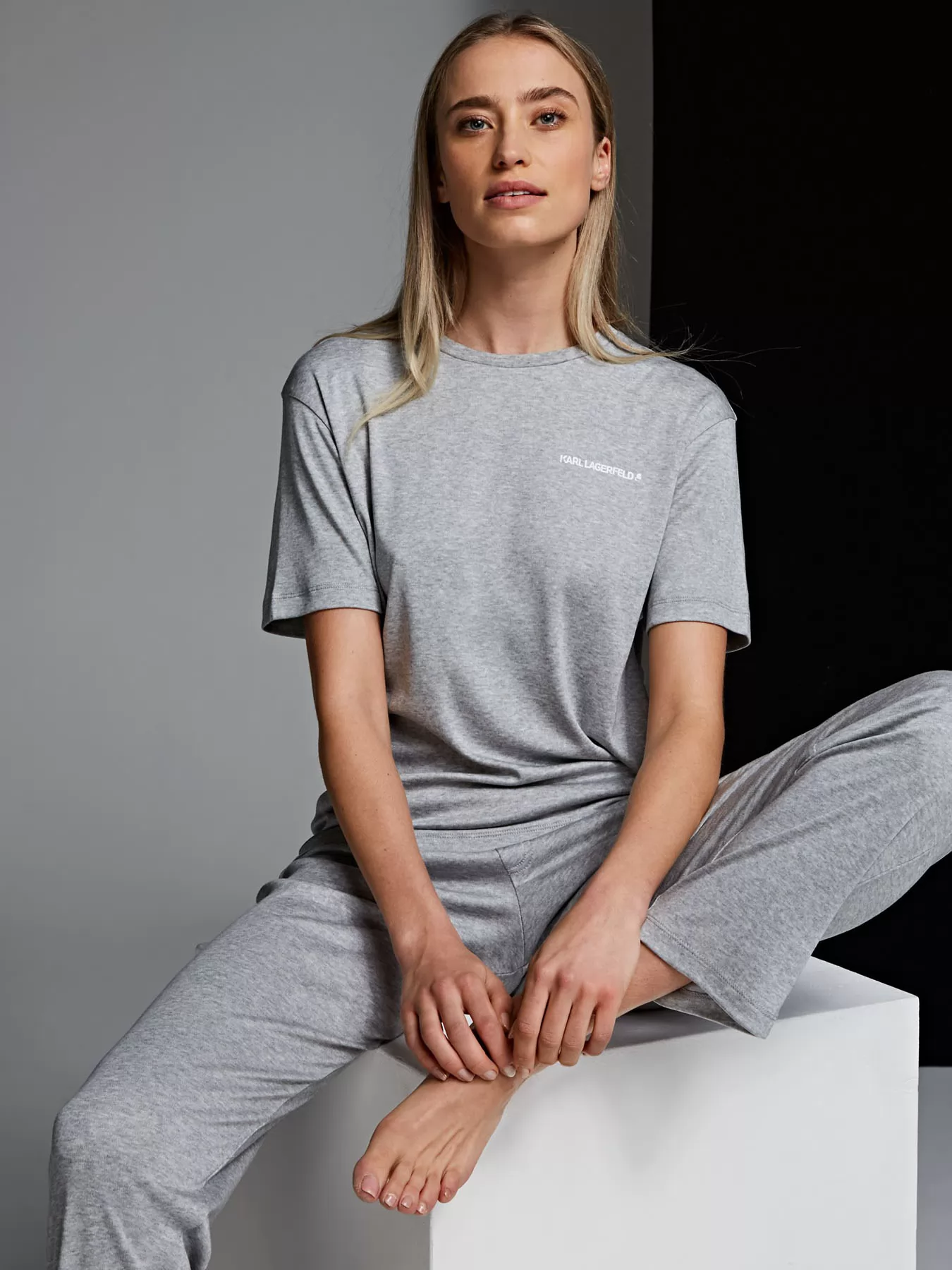 Szary Spodnie damskie Karl Lagerfeld 215W2182 - zdjęcie 3