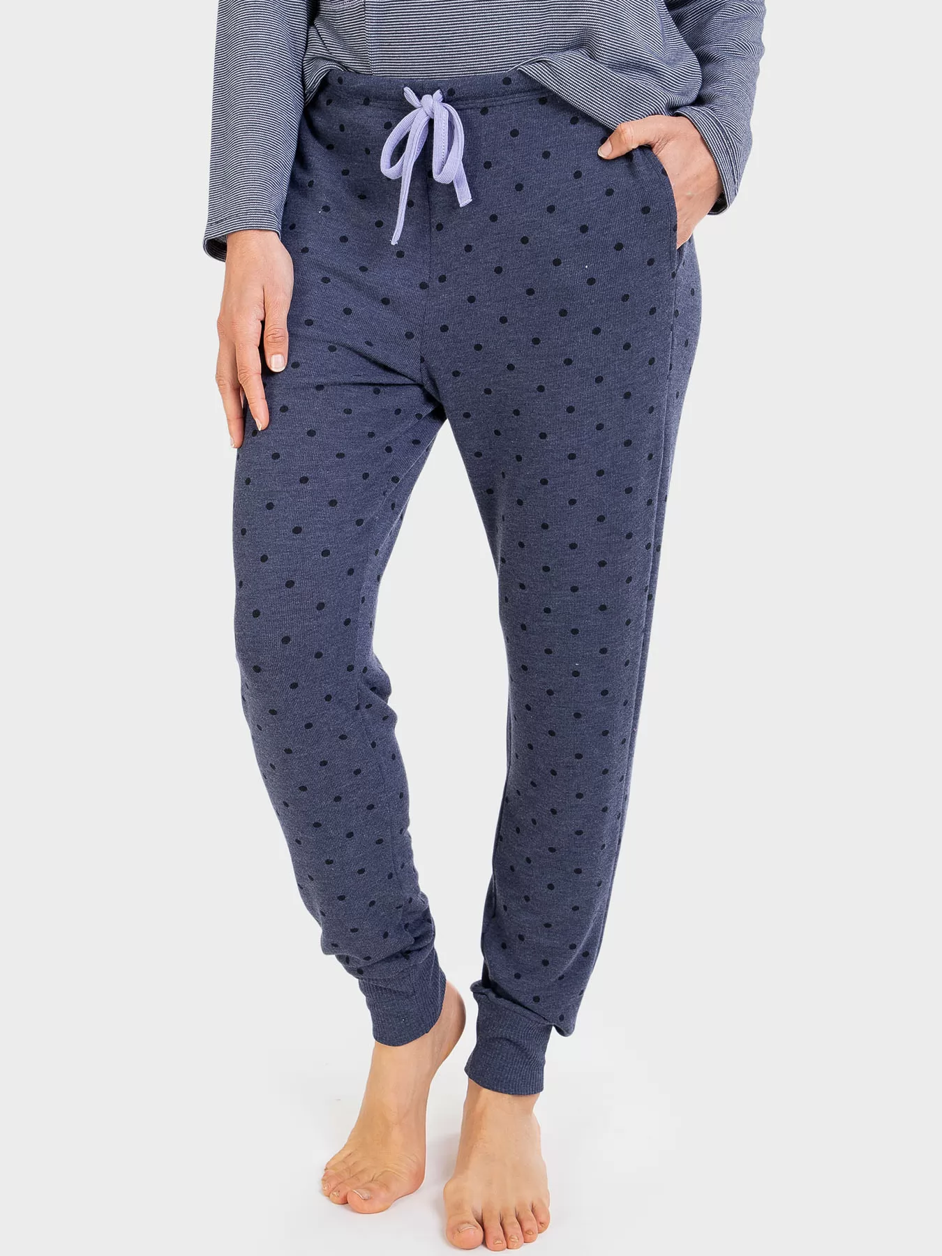 Granatowy Spodnie damskie Massana 713201 - zdjęcie 1