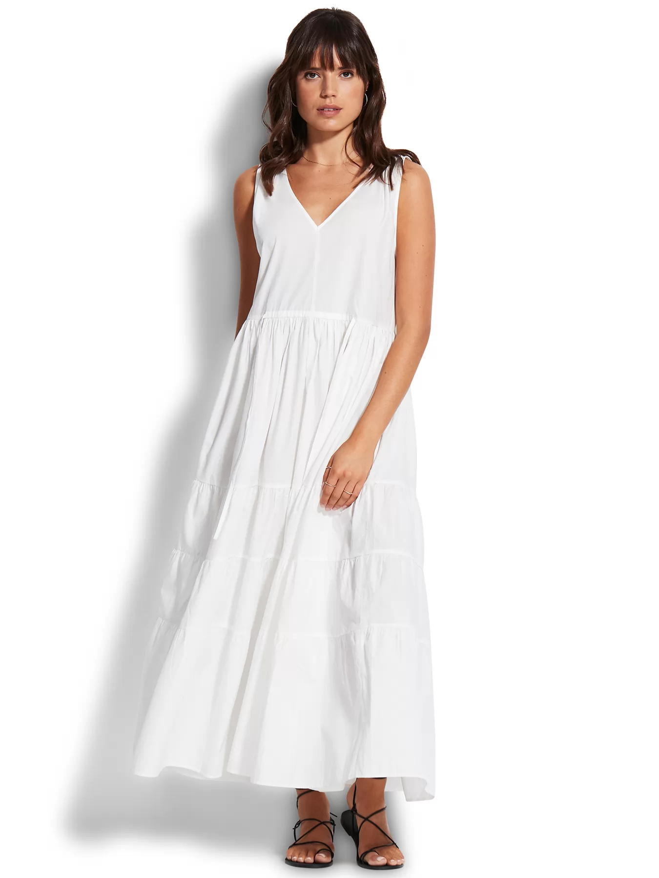 Biały Sukienka maxi Seafolly Full Bloom 54608-DR - zdjęcie 1