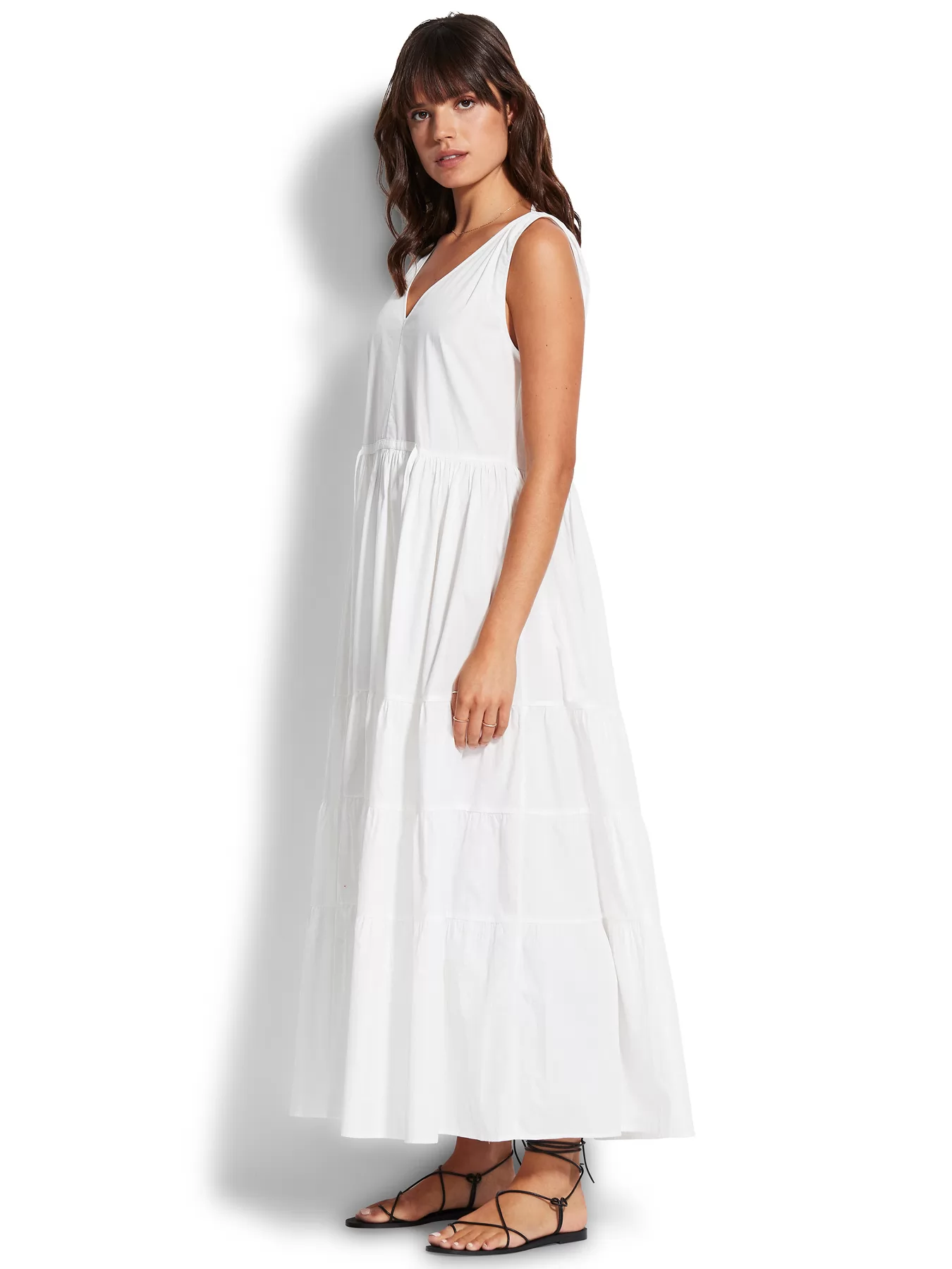 Biały Sukienka maxi Seafolly Full Bloom 54608-DR - zdjęcie 2