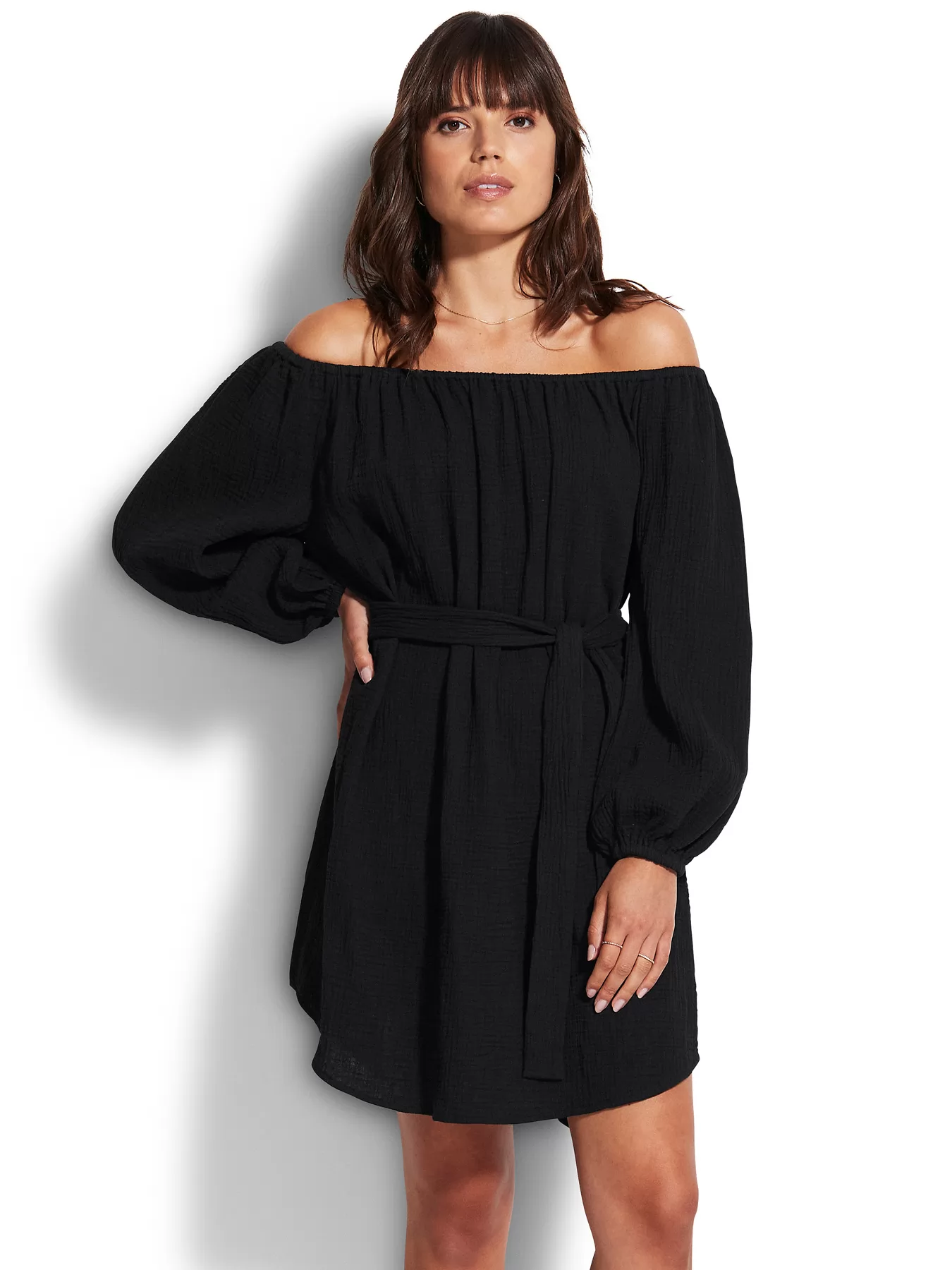 Czarny Sukienka plażowa Seafolly Summer of Love 54607-CU - zdjęcie 1