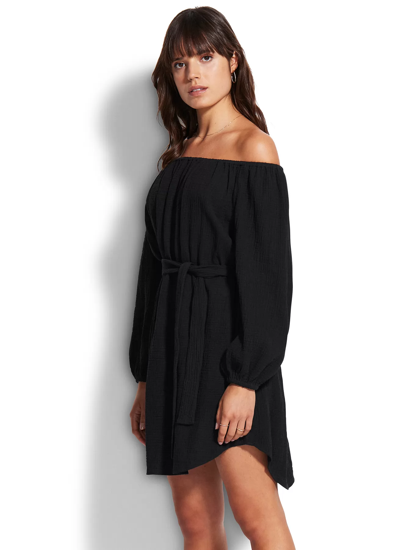 Czarny Sukienka plażowa Seafolly Summer of Love 54607-CU - zdjęcie 2