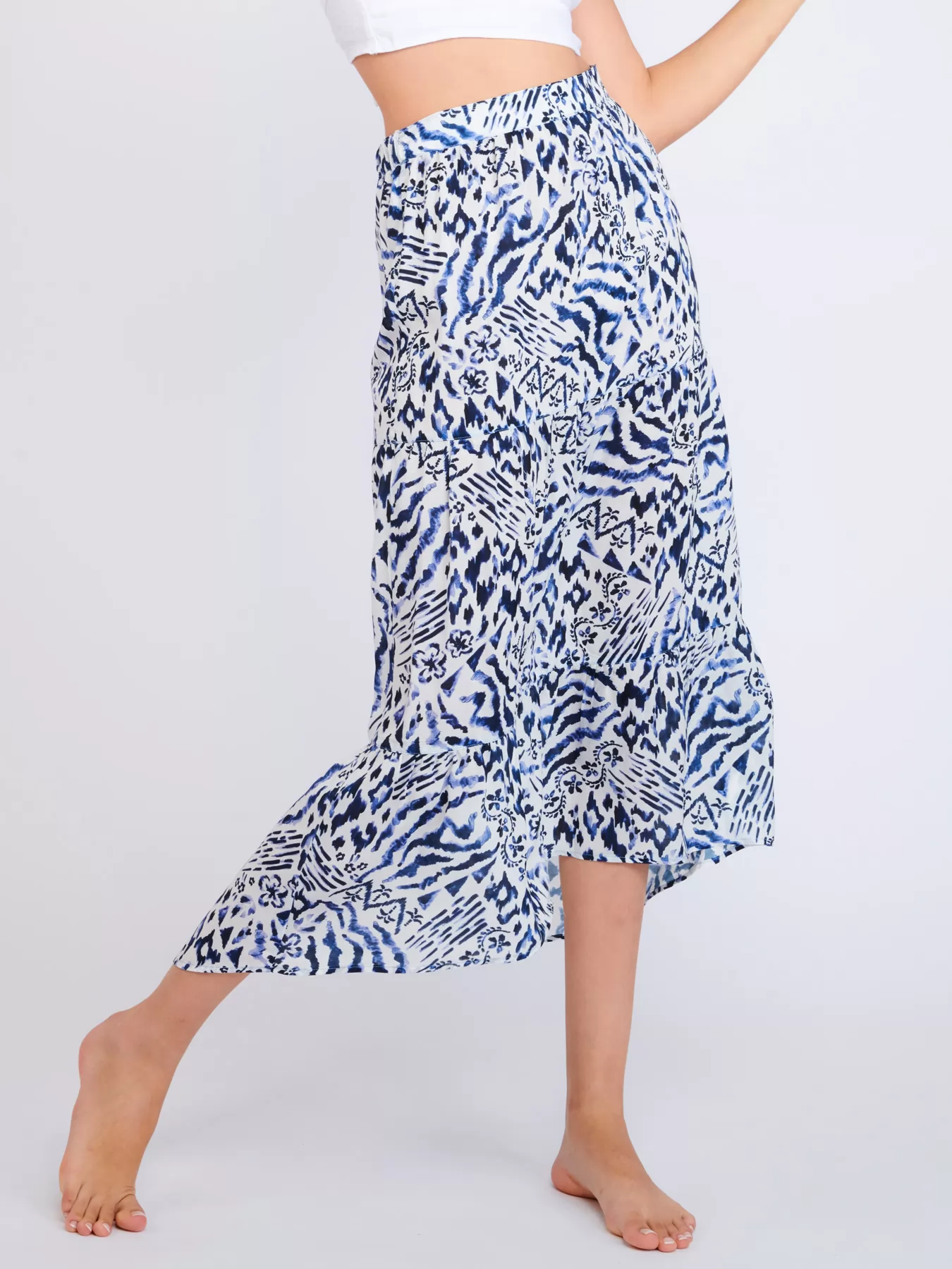 Biały, granatowy, niebieski Spódnica plażowa Banana Moon Giana Aqualiday - zdjęcie 1