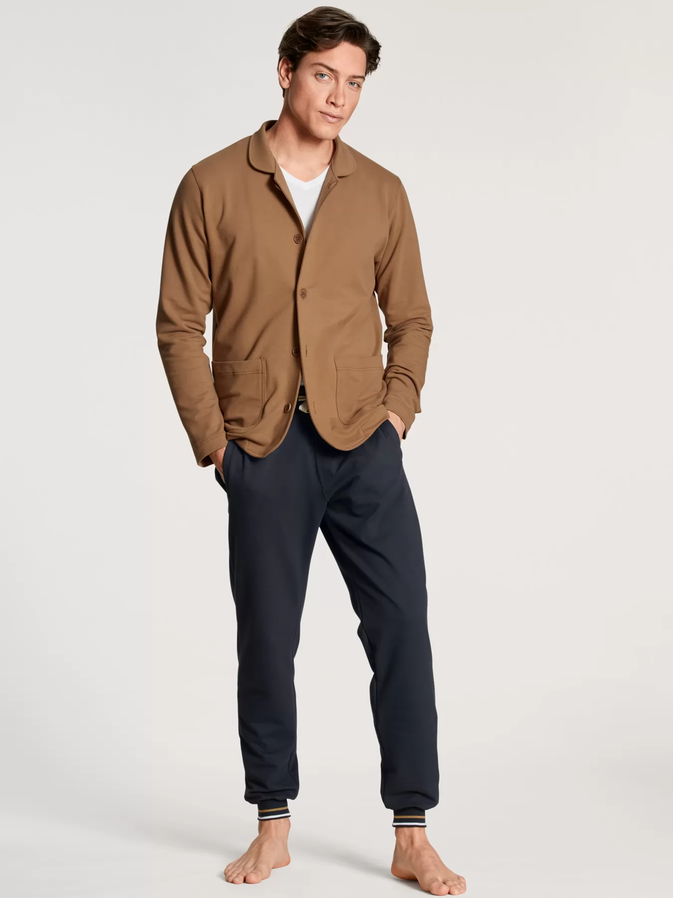 Brązowy Bluza męska Calida Remix Lounge Leisure 15862 - zdjęcie 3