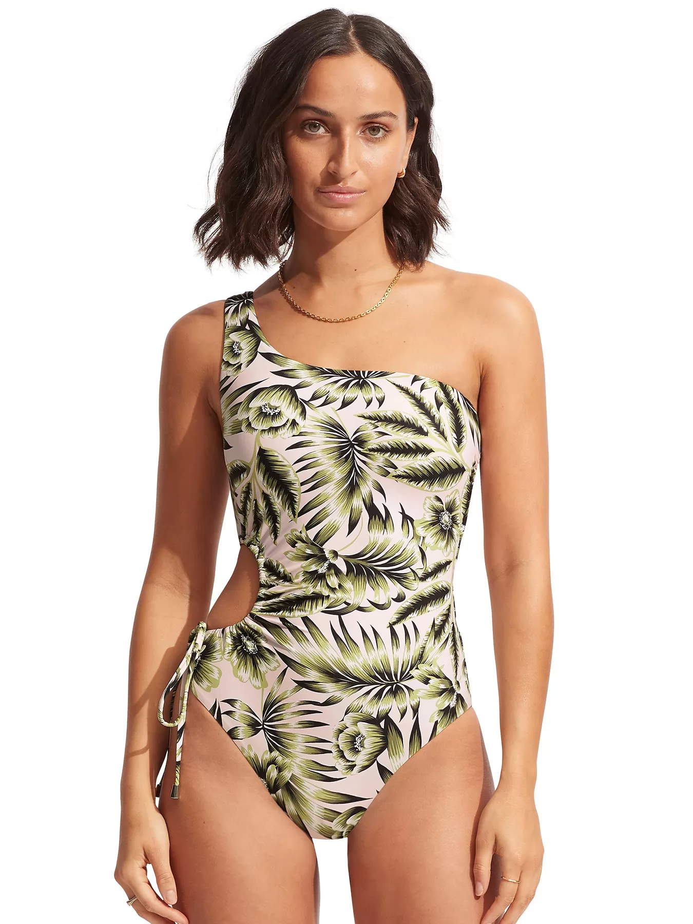 Kremowy, zielony Kostium kąpielowy Seafolly Island in the Sun 11045-946 - zdjęcie 1