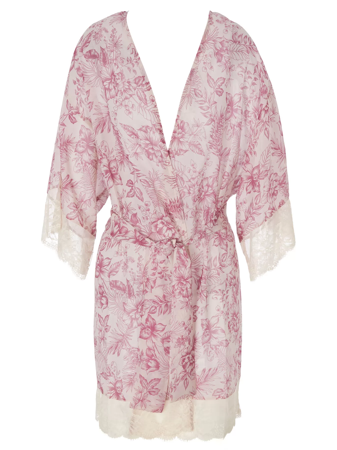 Kremowy, pudrowy róż, różowy Peniuar Emporio Armani 1645402R212 - zdjęcie 2