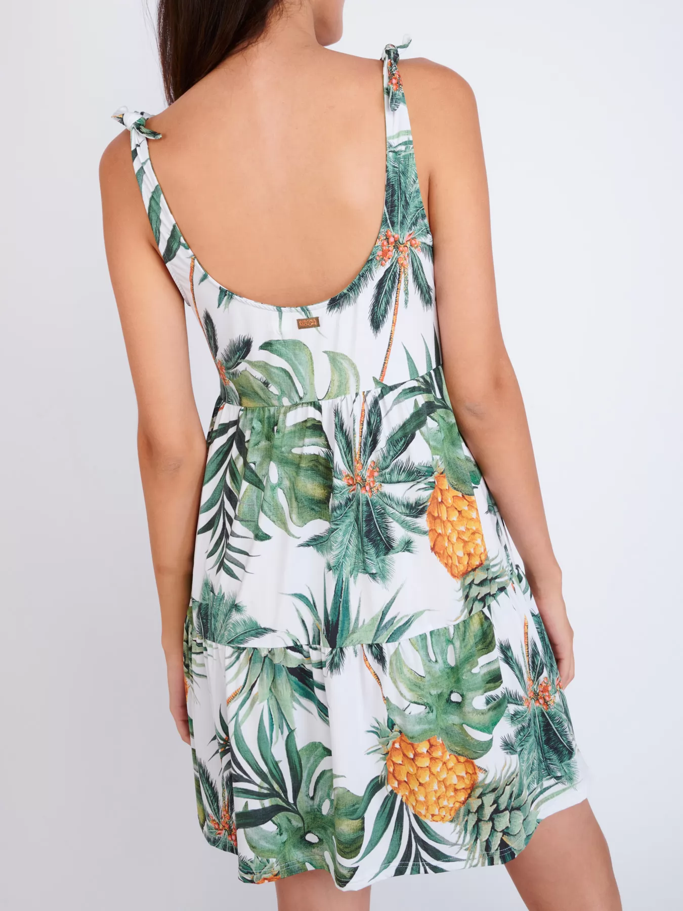 Biały, zielony, żółty Sukienka plażowa Banana Tobati Spring - zdjęcie 2