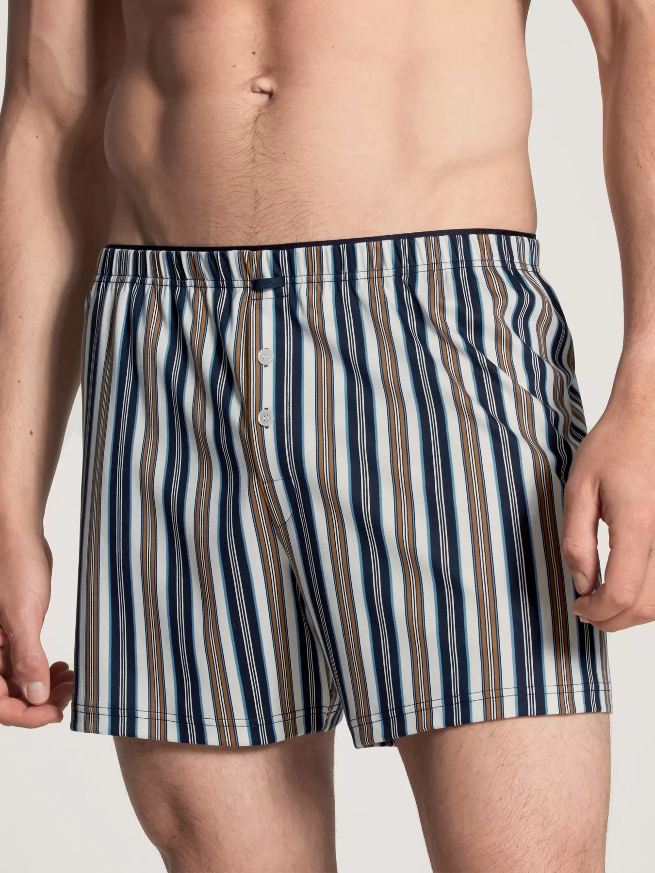 Biały, brązowy, granatowy Bokserki męskie Calida Cotton Choice 24265 - zdjęcie 1