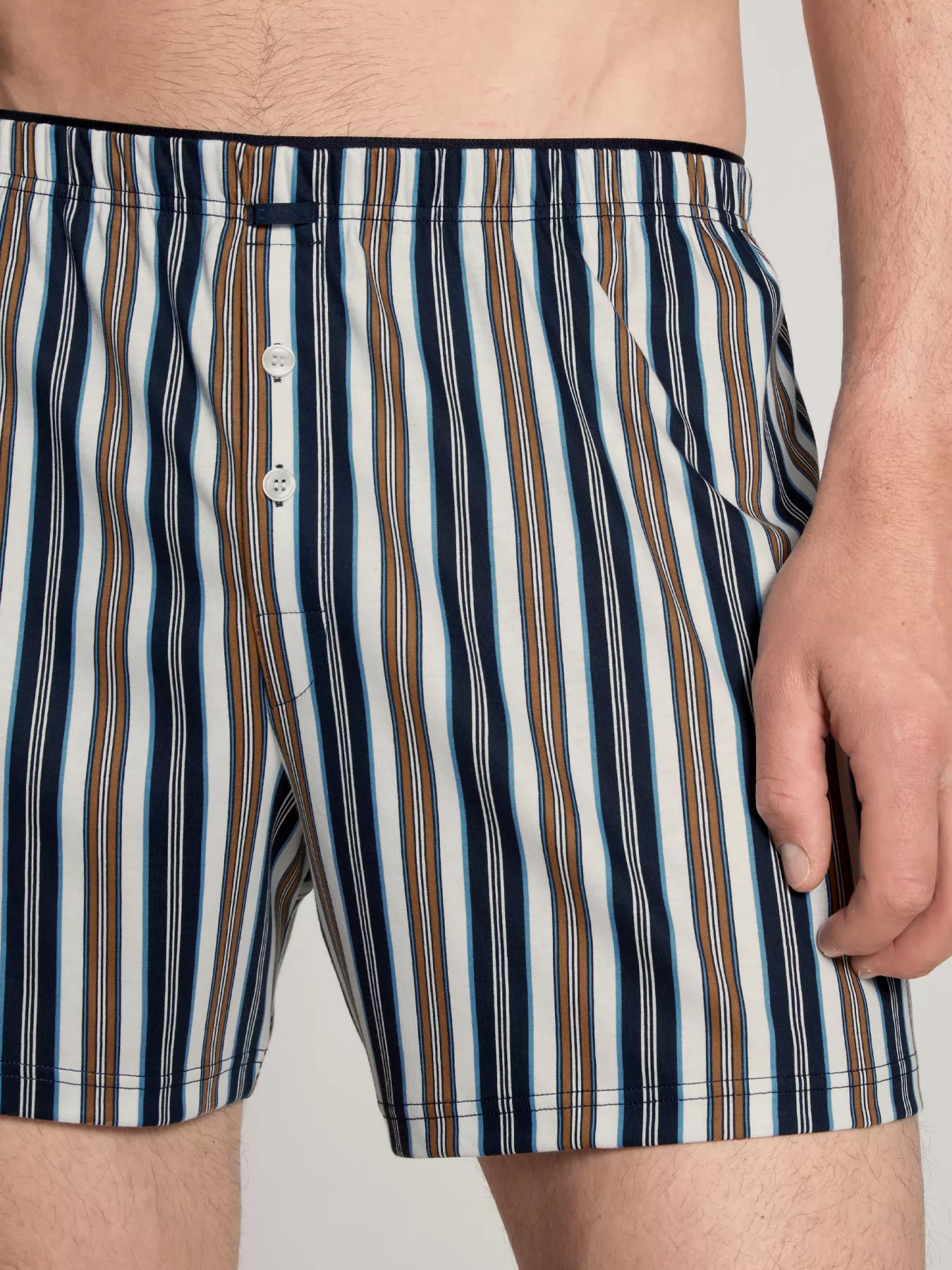 Biały, brązowy, granatowy Bokserki męskie Calida Cotton Choice 24265 - zdjęcie 3