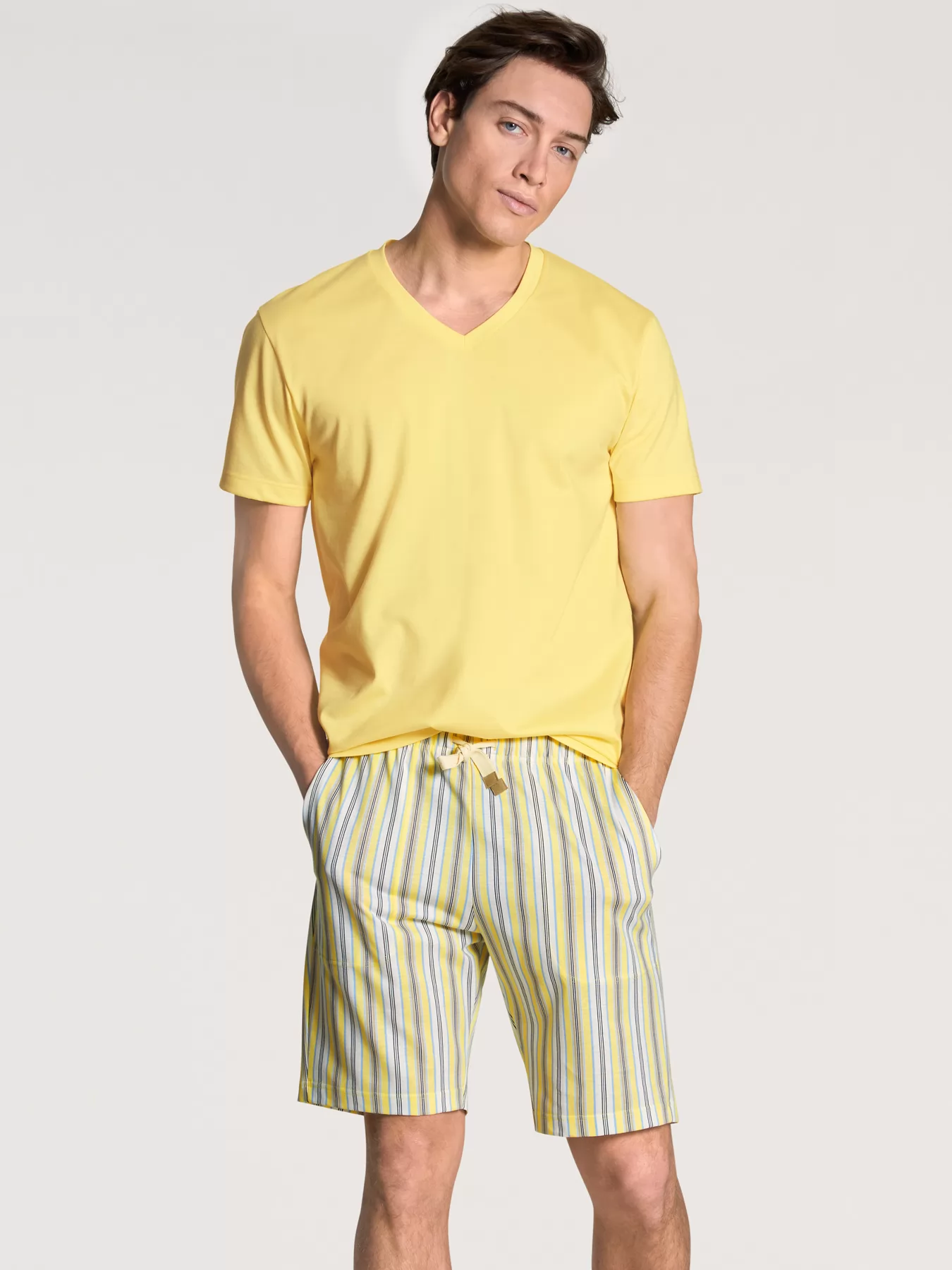 Biały, żółty Spodenki męskie Calida Remix Sleep Holiday 27681 - zdjęcie 3