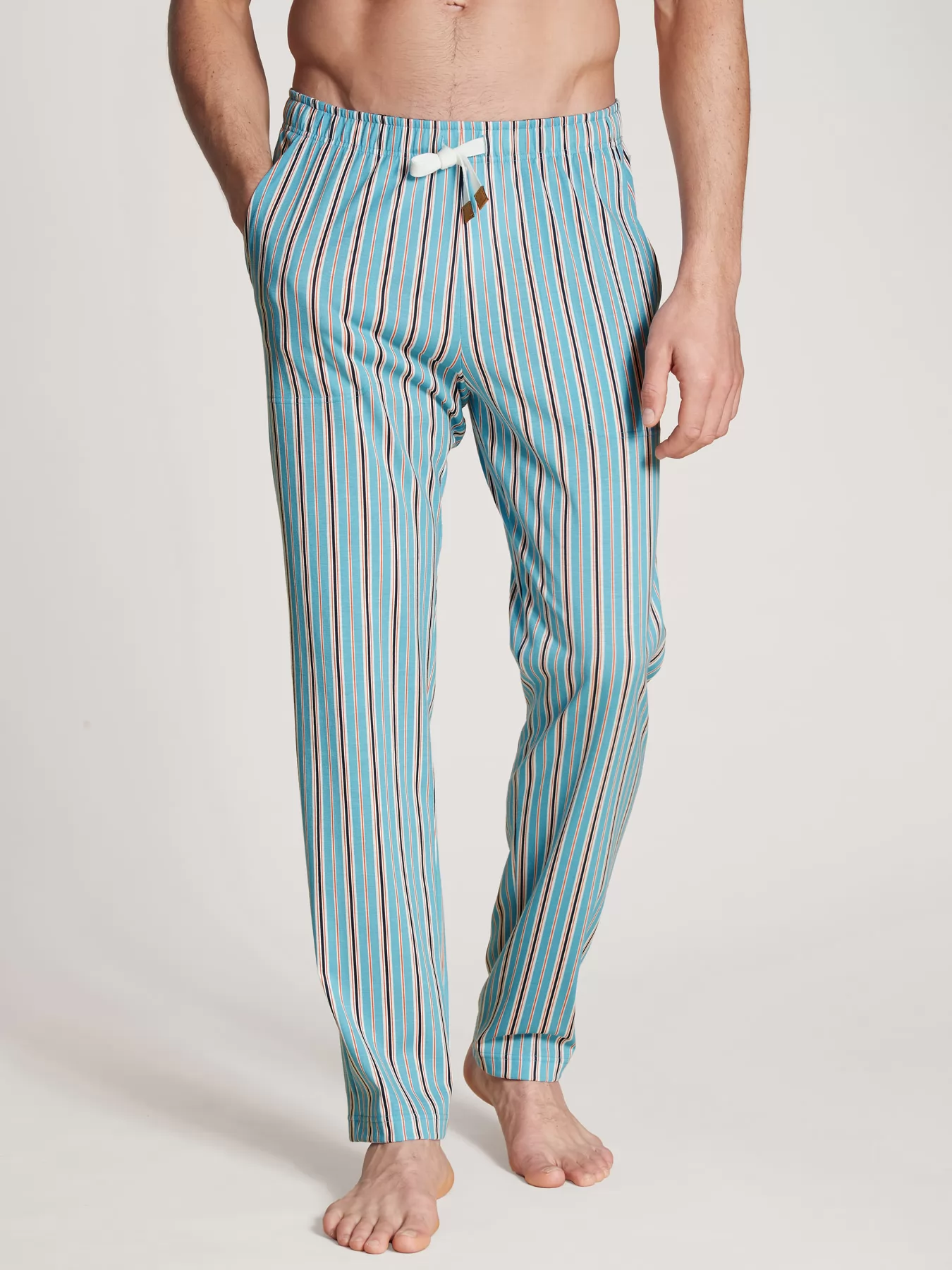 Niebieski, pomarańczowy Spodnie męskie Calida Remix Sleep Weekend 29884 - zdjęcie 1