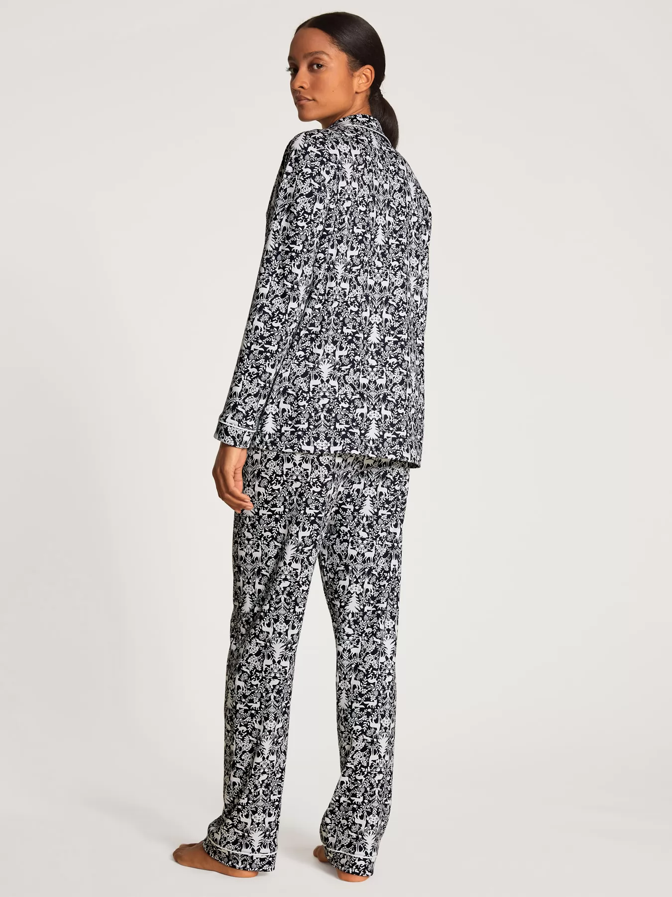 Biały, granatowy Piżama damska Calida Winter Dreams 41292 - zdjęcie 2