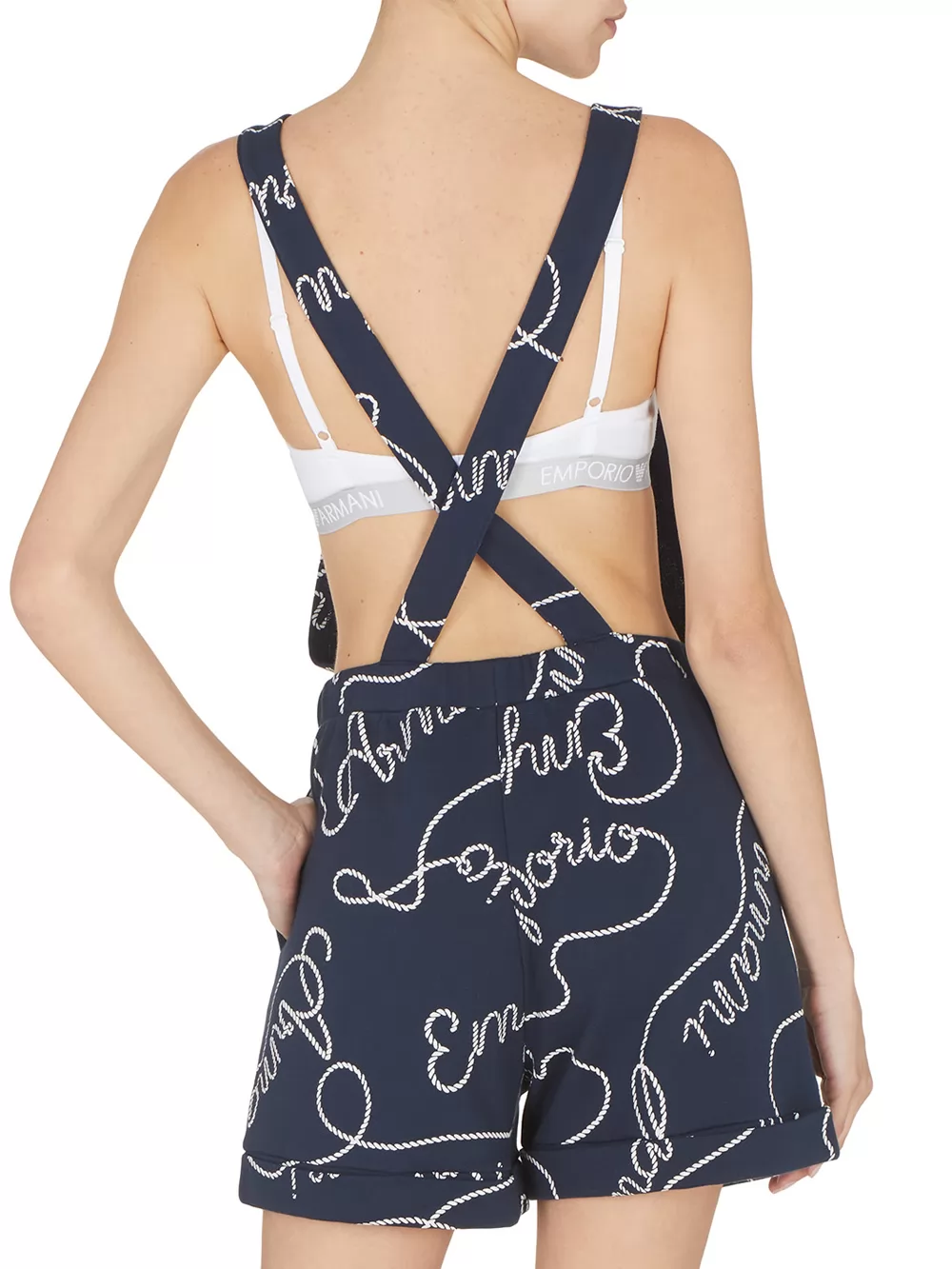 Granatowy Spodenki ogrodniczki Emporio Armani 2627363R320 - zdjęcie 2