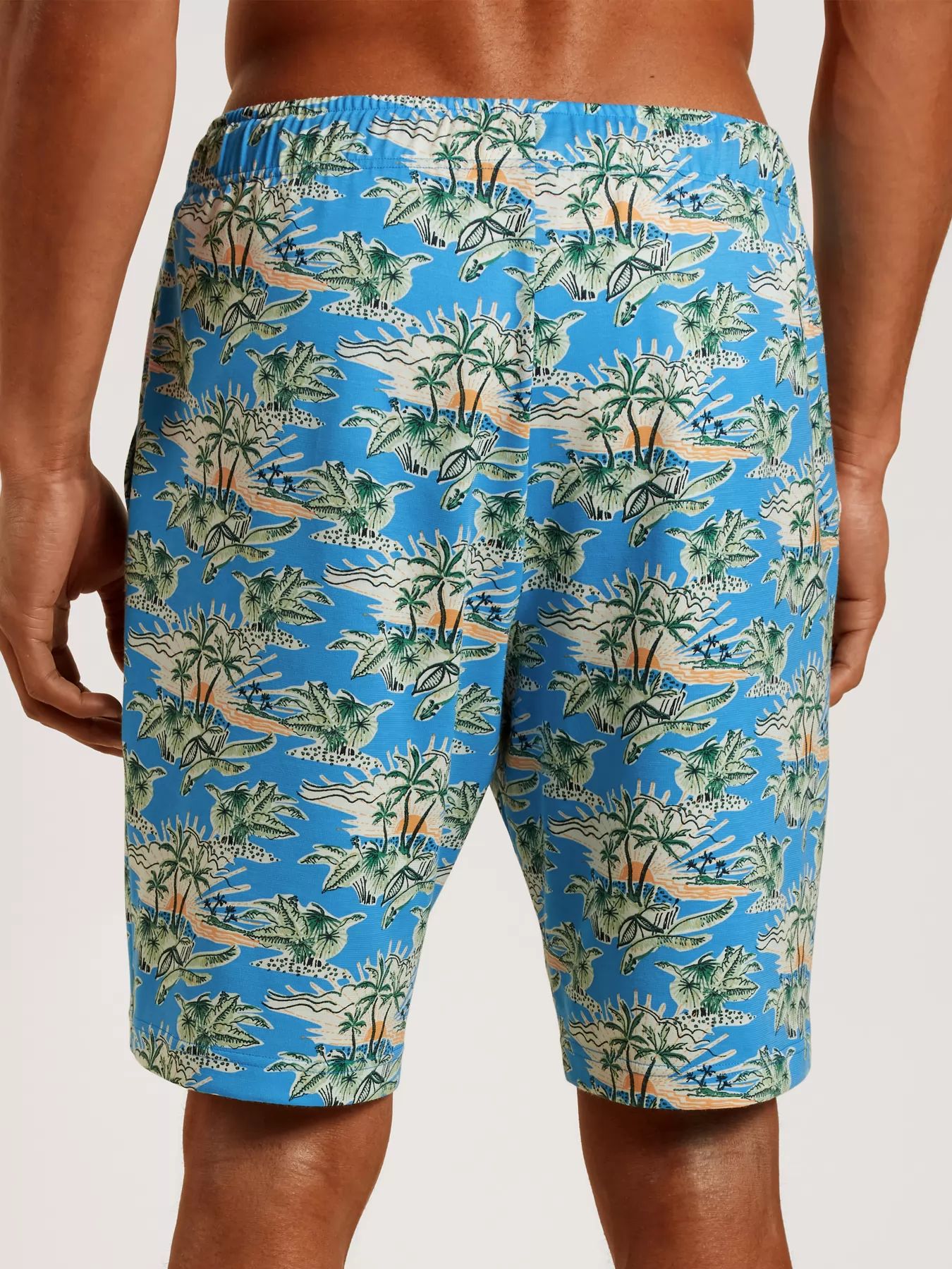 Niebieski, zielony Szorty męskie Calida Remix Sleep Holiday 27869 - zdjęcie 2