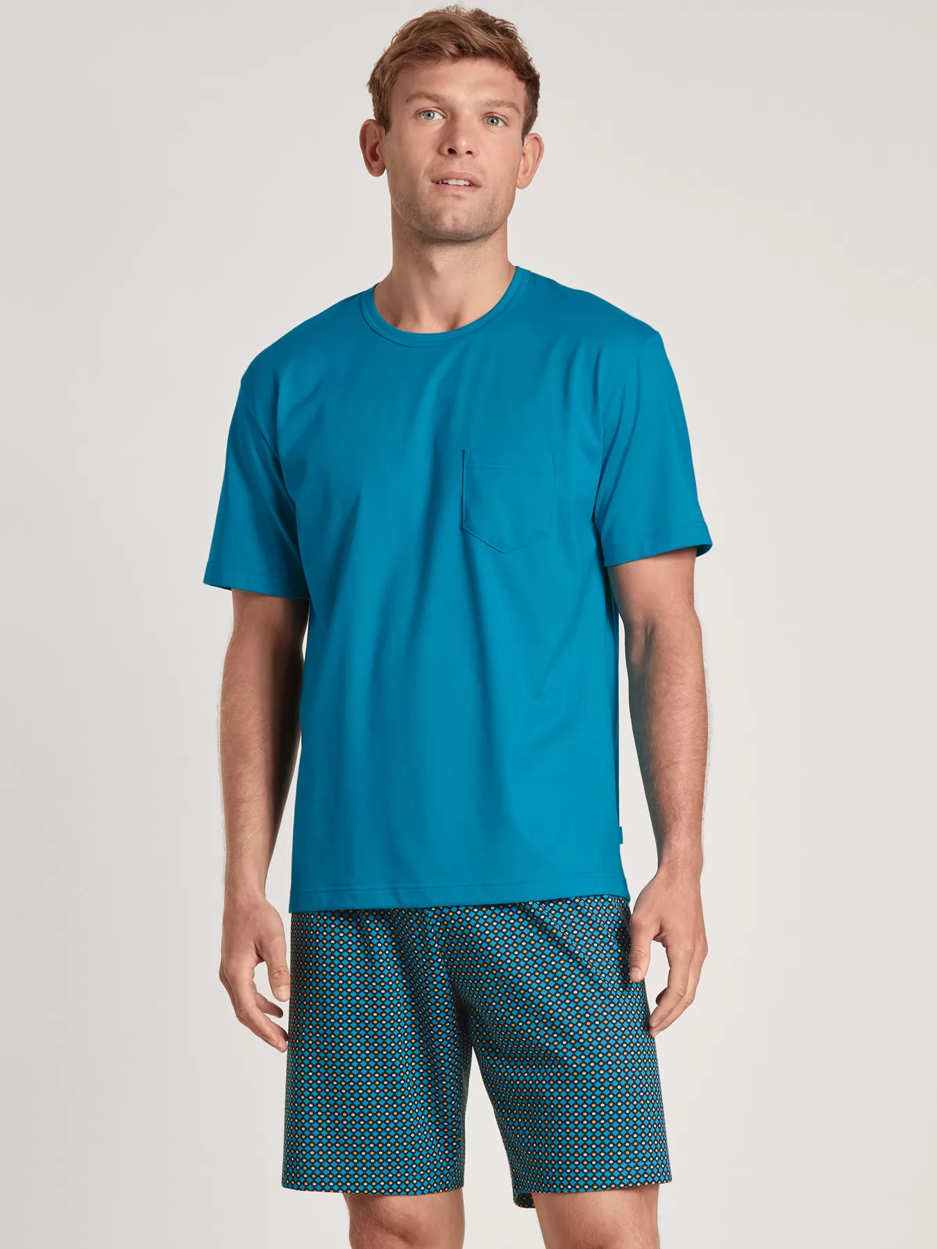 Niebieski Piżama męska Calida Relax Imprint 44084 - zdjęcie 1