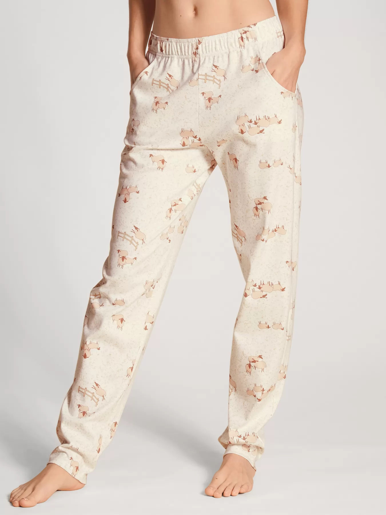 Kremowy Spodnie damskie Calida Favourites Sheep 29854 - zdjęcie 1