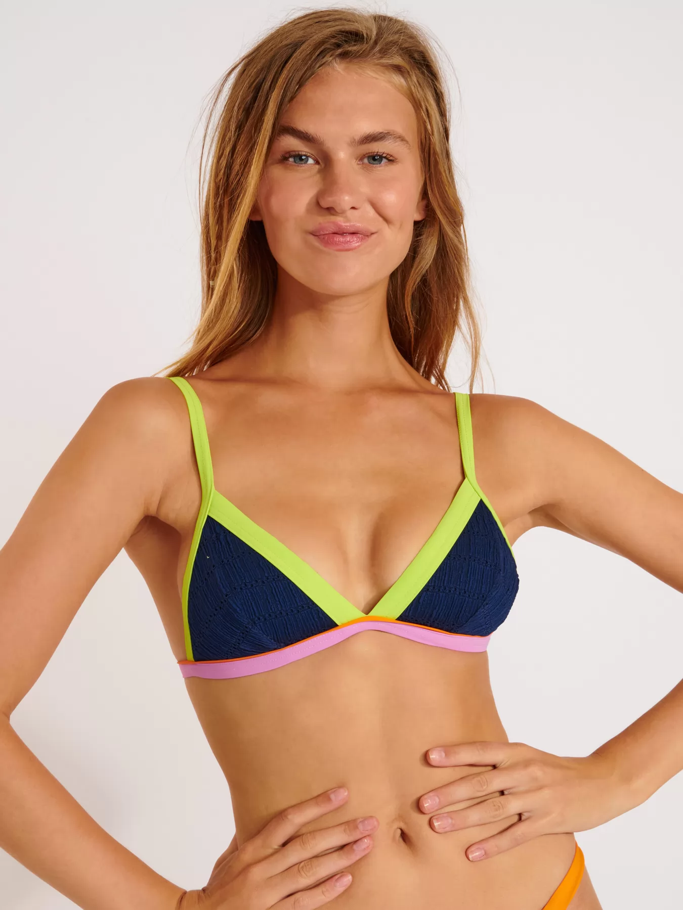 Granatowy, różowy, żółty Góra od bikini Banana Moon Taneo Habancolor - zdjęcie 1