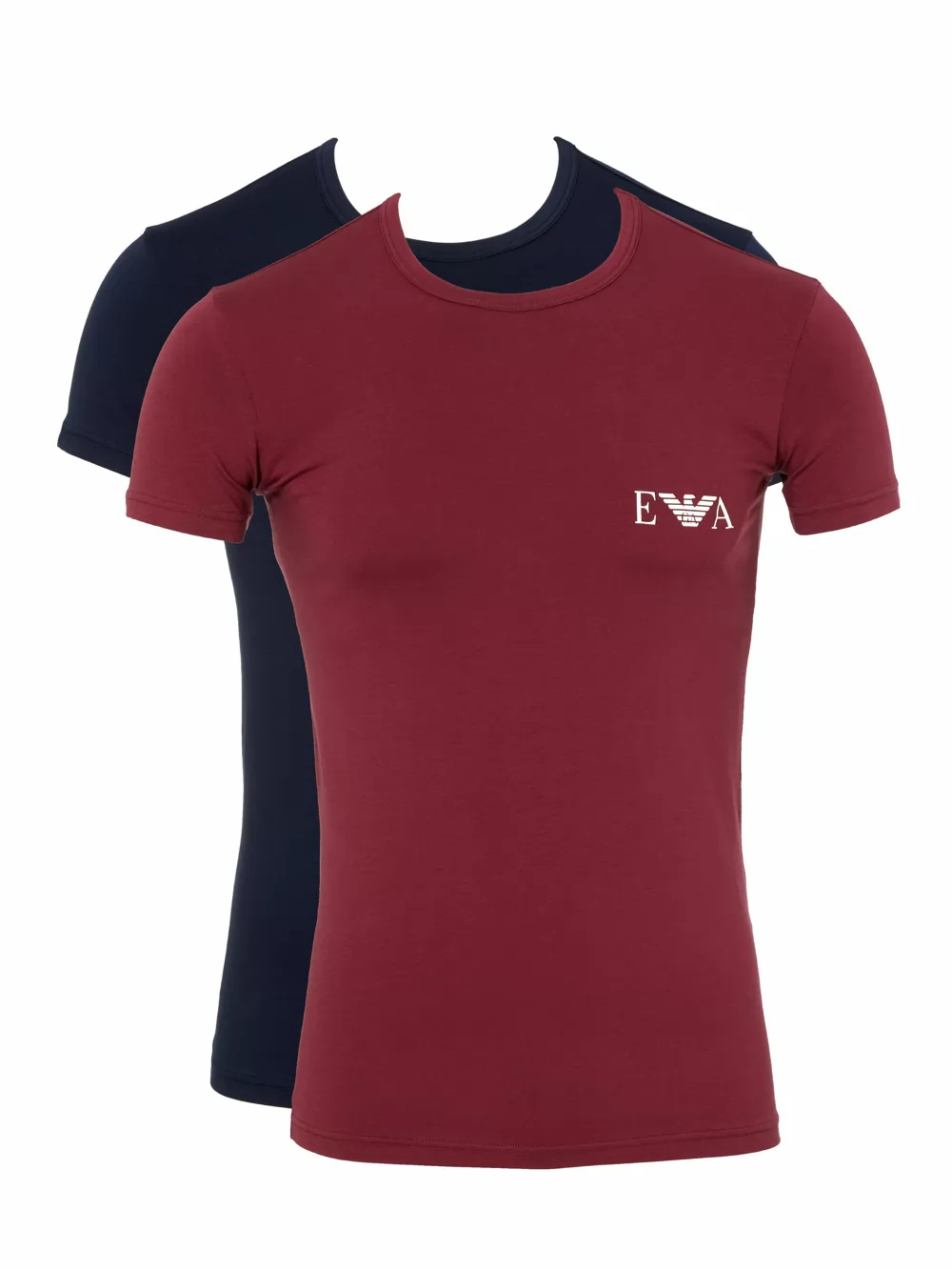 Bordowy, granatowy Koszulka męska 2PACK Emporio Armani 1116703F715 - zdjęcie 2