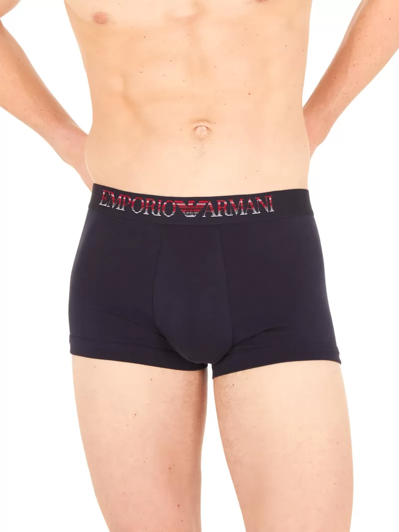 Czerwony, granatowy Bokserki męskie 2PACK Emporio Armani 1112103F594 - zdjęcie 3