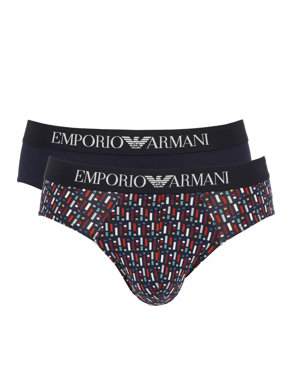 Czerwony, granatowy, wielobarwny Slipy męskie 2PACK Emporio Armani 1117333F504 - zdjęcie 2