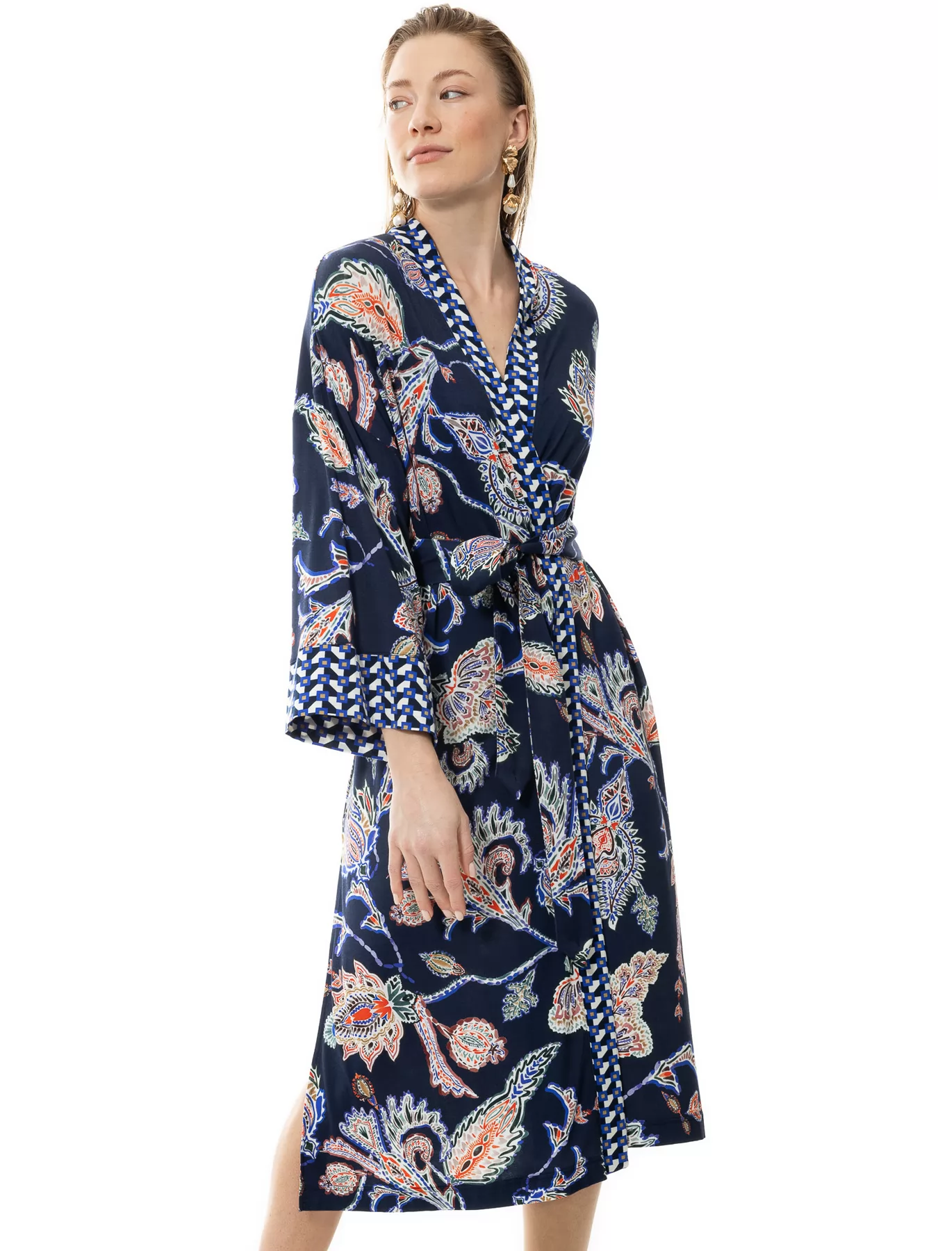 Granatowy, wielobarwny Podomka damska mey Telia 17576 - zdjęcie 1