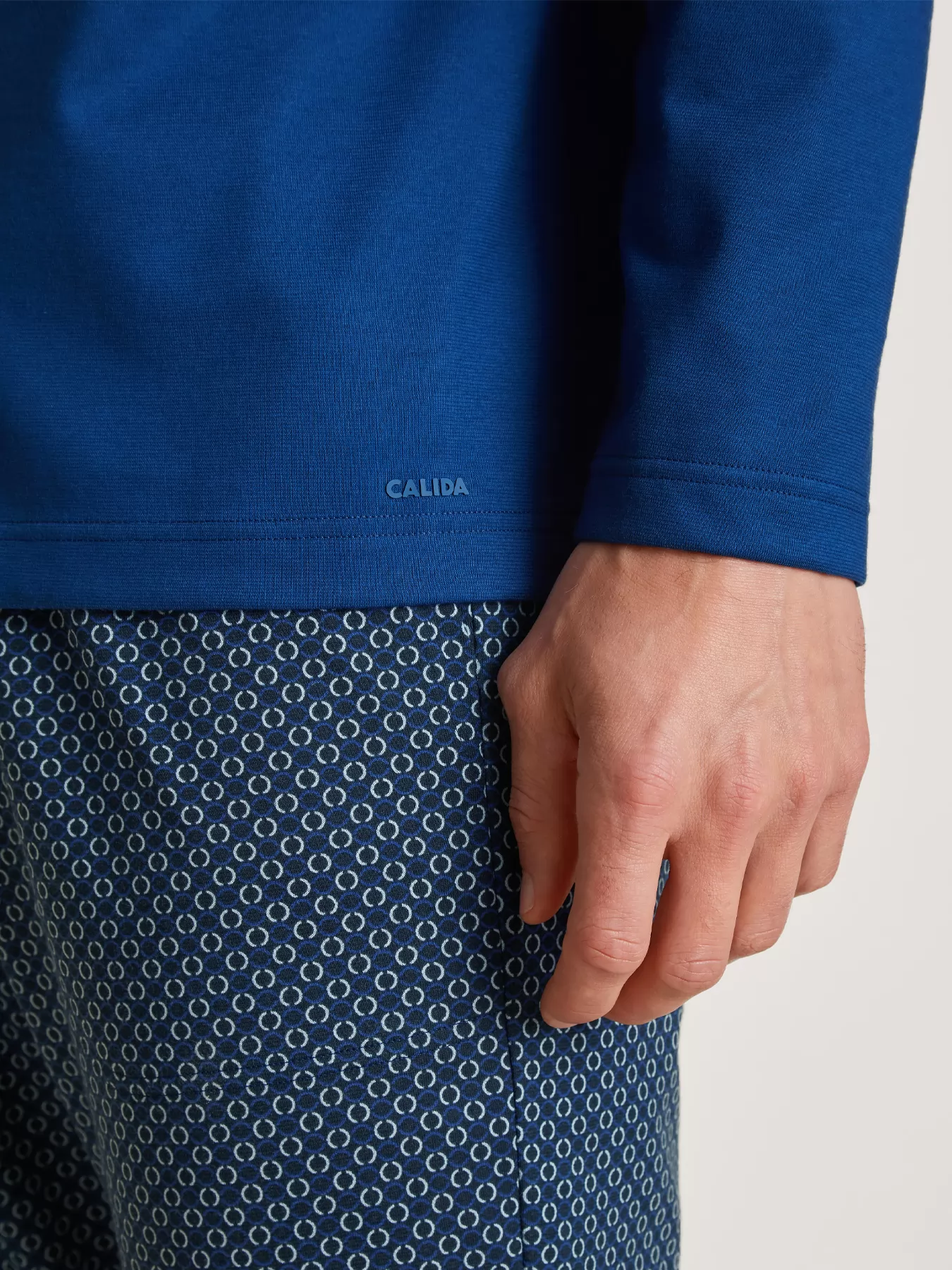 Niebieski Góra od piżamy Calida Remix Sleep Holiday 15884 - zdjęcie 3