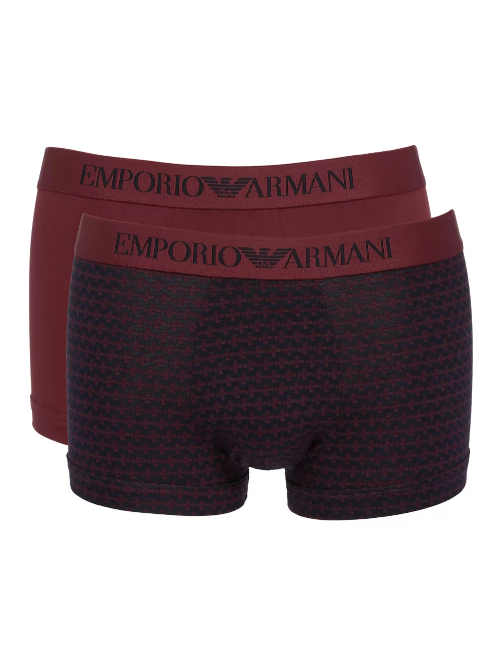 Bordowy, czarny Bokserki męskie 2PACK Emporio Armani 1112103F504 - zdjęcie 2